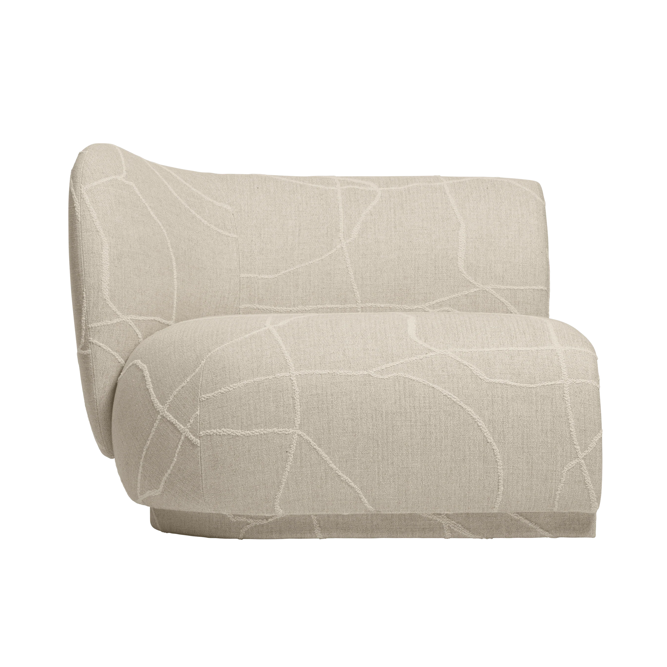 Sofa modułowa RICO Can Lis - element końcowy lewostronny piaskowy z białym