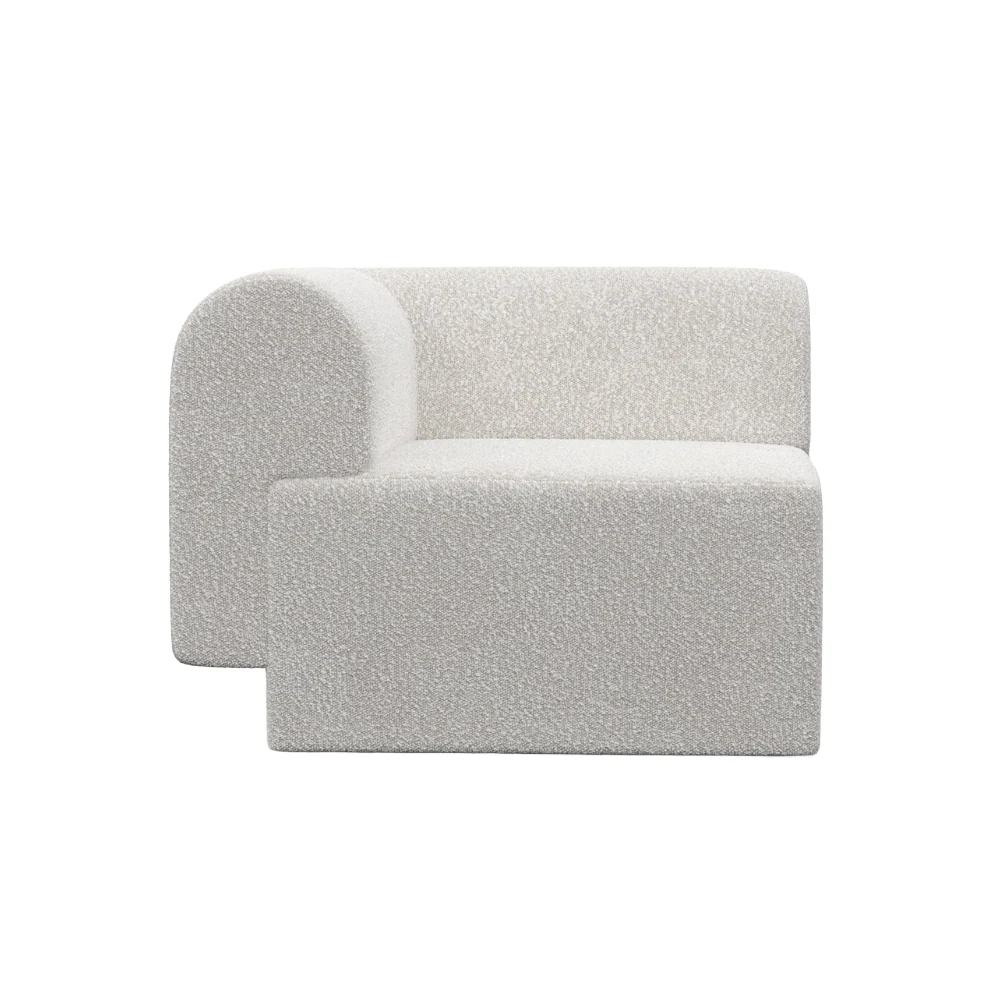 Sofa modulowa TORI - moduł lewostronny biały boucle