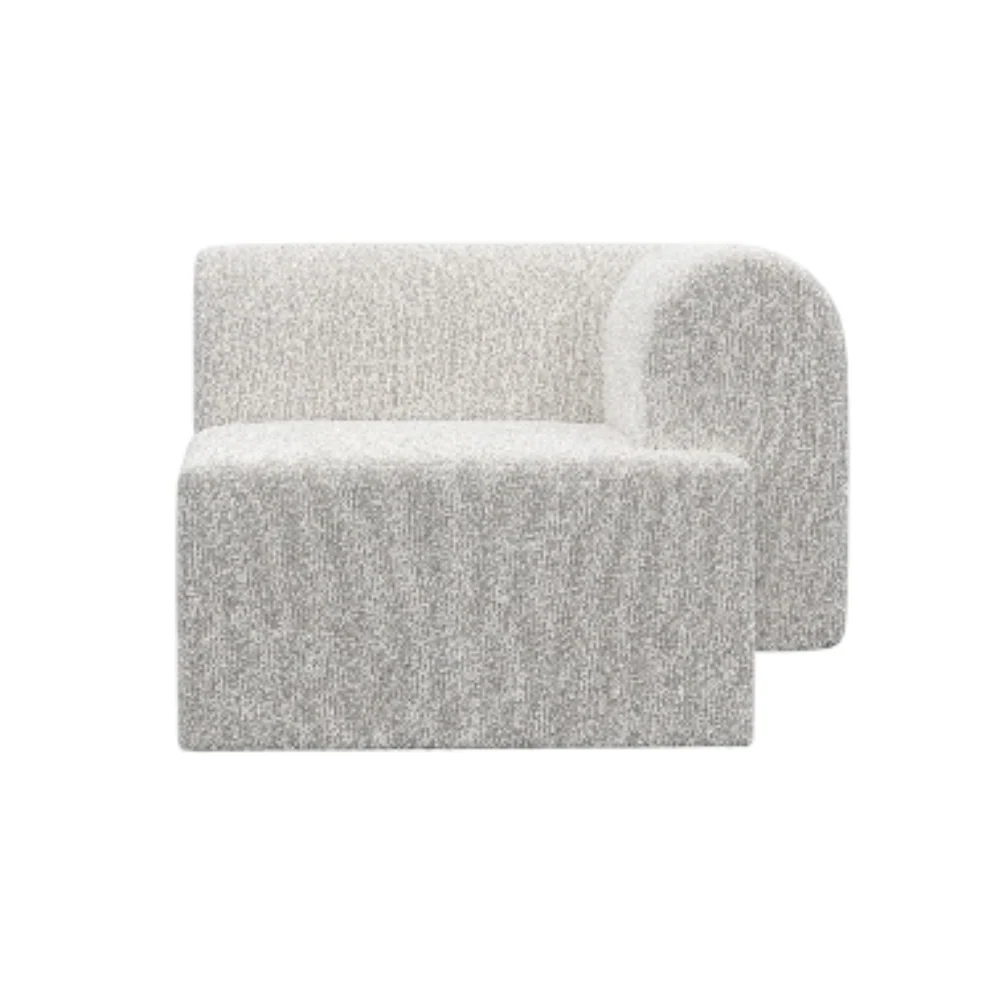 Sofa modulowa TORI - moduł prawostronny biały boucle