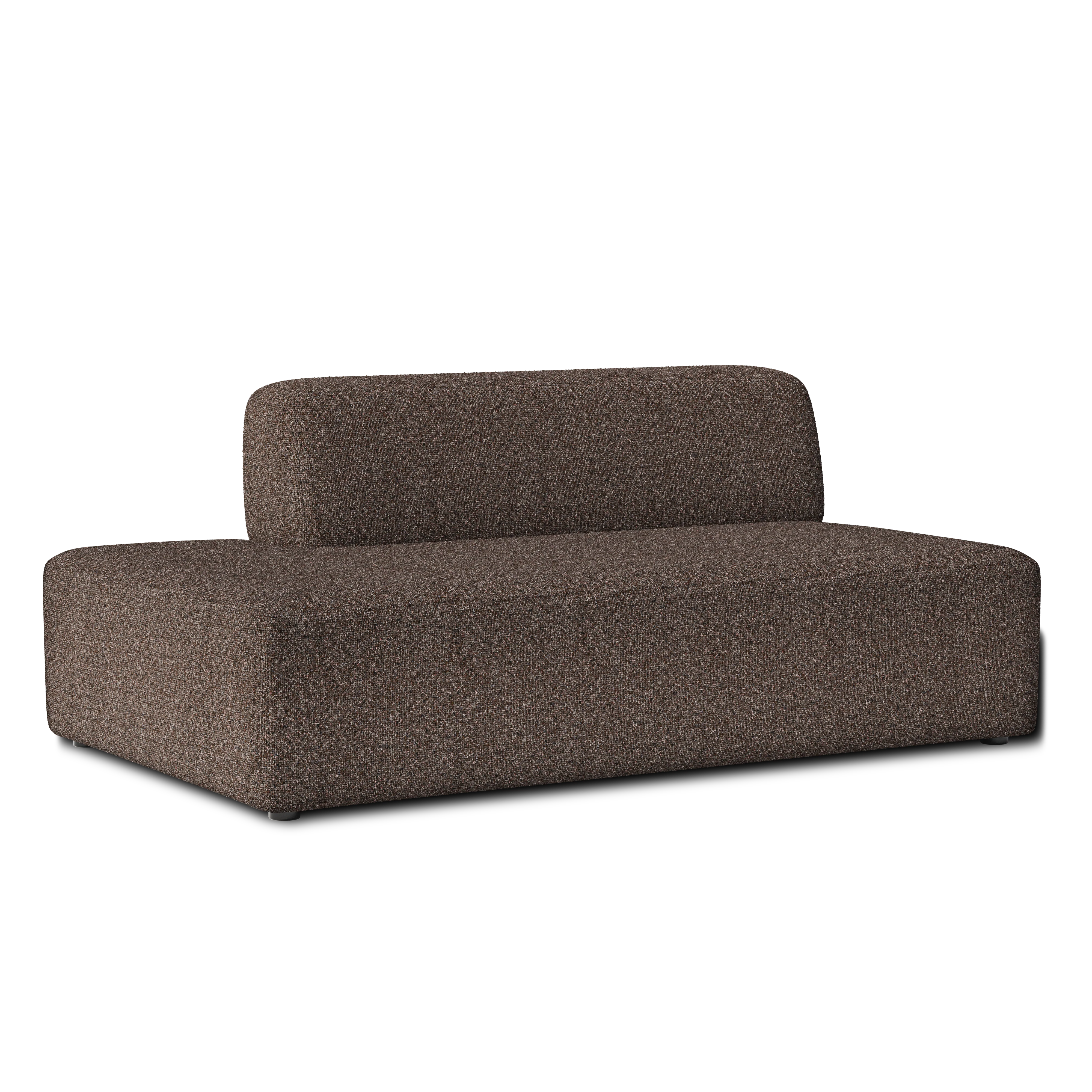 Sofa modułowa UMI - element otwarty prawostronny brązowy