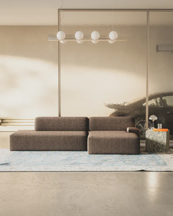 Sofa modułowa UMI - szezlong prawostronny brązowy - Image 2