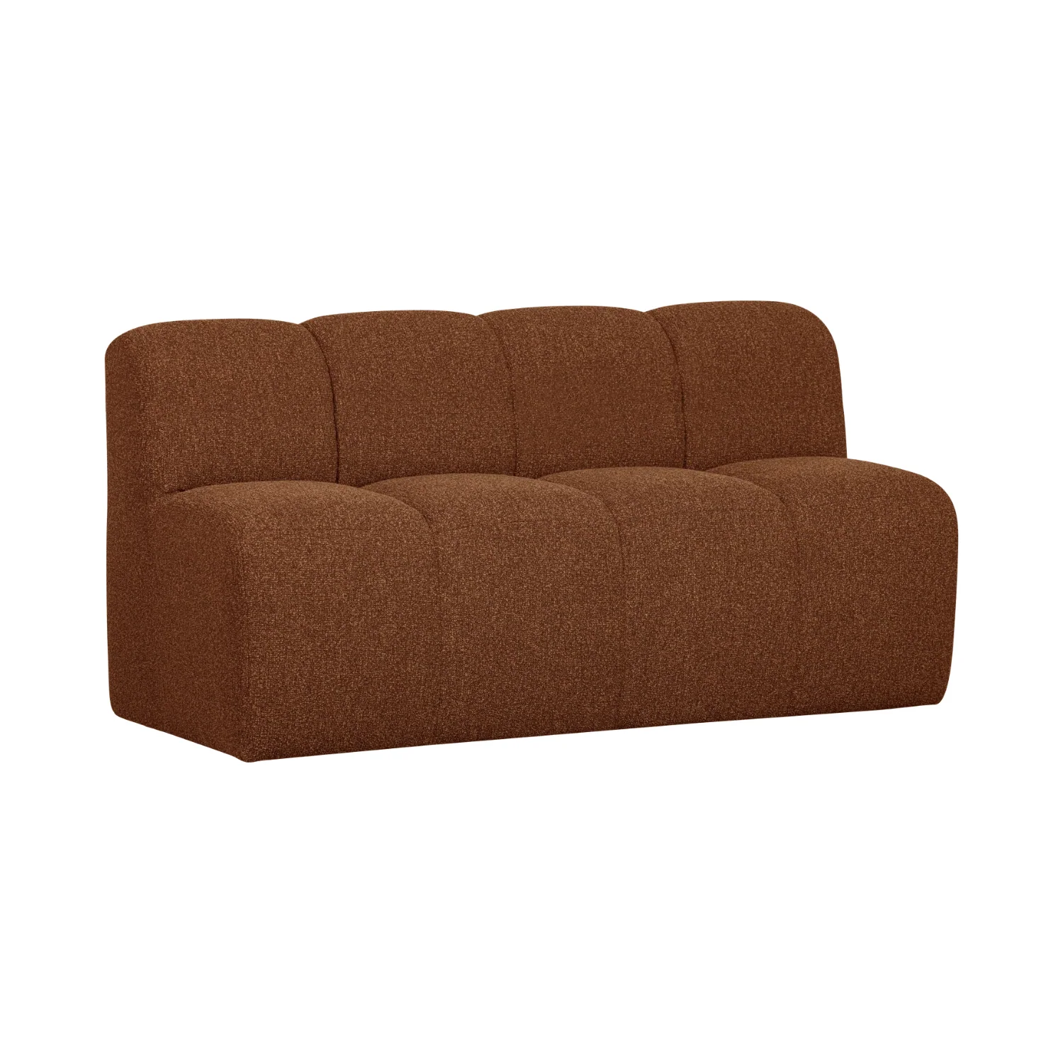 Sofa modułowa MOJO BENCH - element 3-osobowy rdzawy brązowy bouclé