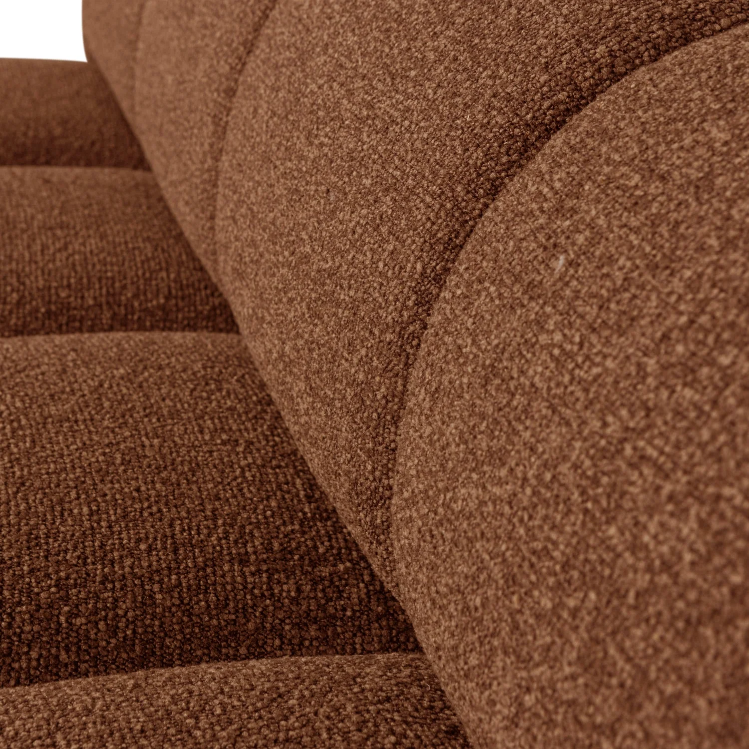 Sofa modułowa MOJO BENCH - element 3-osobowy rdzawy brązowy bouclé - Image 3