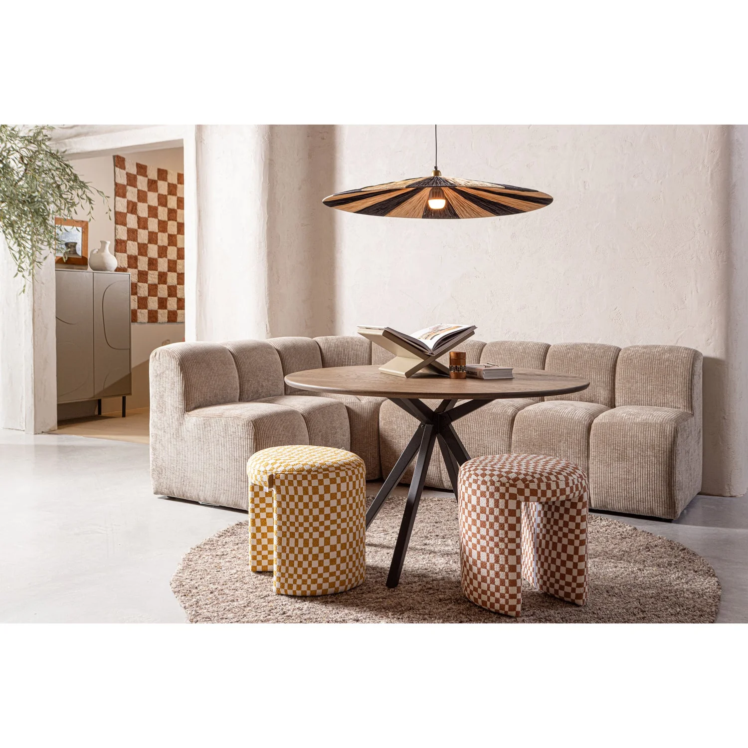 Sofa modułowa MOJO BENCH - element 3-osobowy ciemny piaskowy sztruks - Image 4