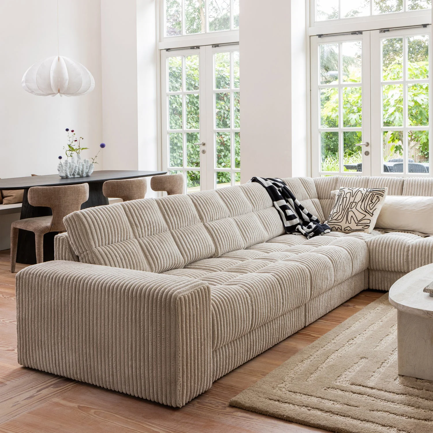 Sofa narożna prawostronna SECOND DATE kremowy sztruks - Image 5