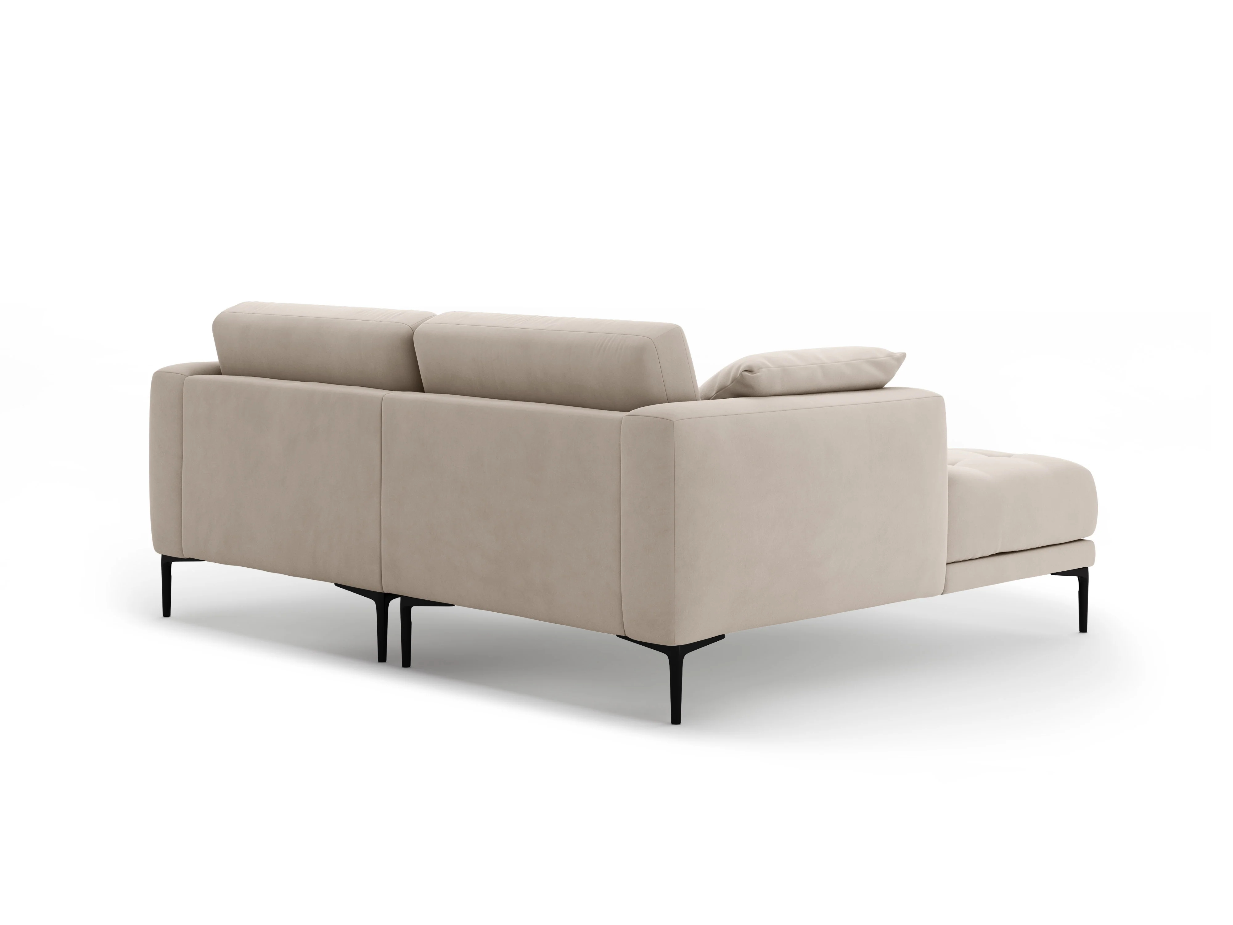 Sofa narożna lewostronna aksamitna BEMY beżowy - Image 5