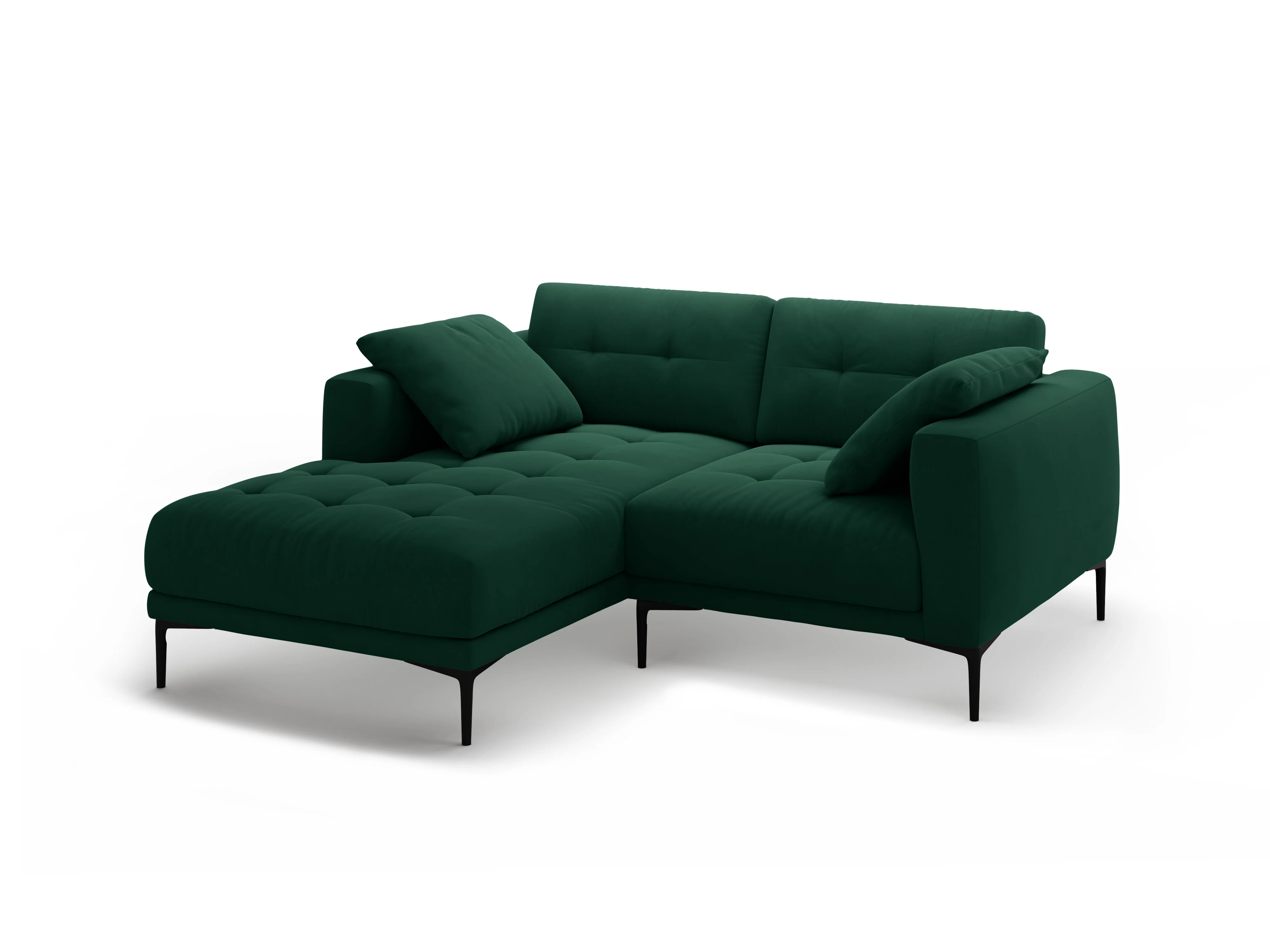 Sofa narożna lewostronna aksamitna BEMY butelkowa zieleń - Image 4