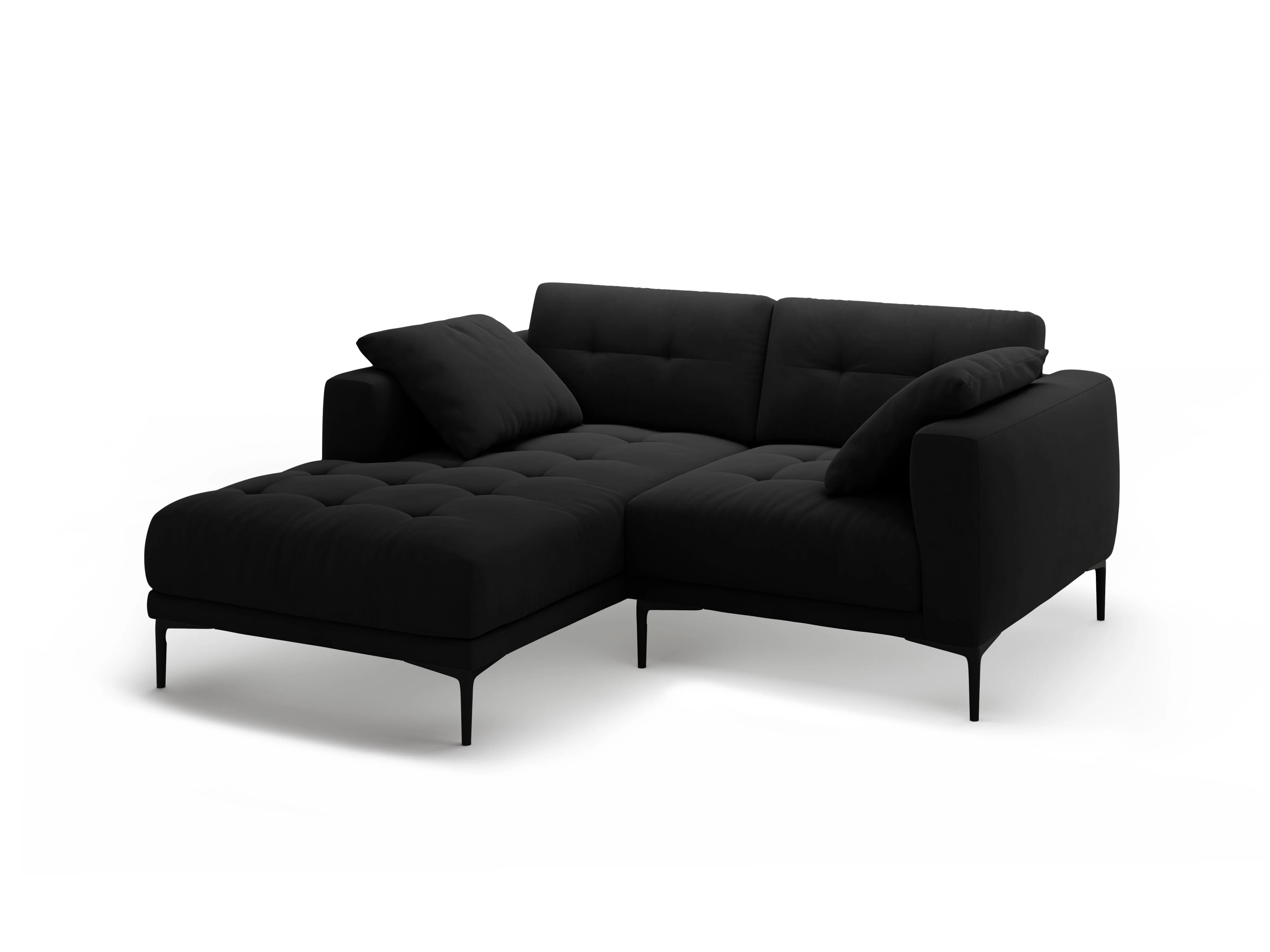 Sofa narożna lewostronna aksamitna BEMY czarny - Image 4