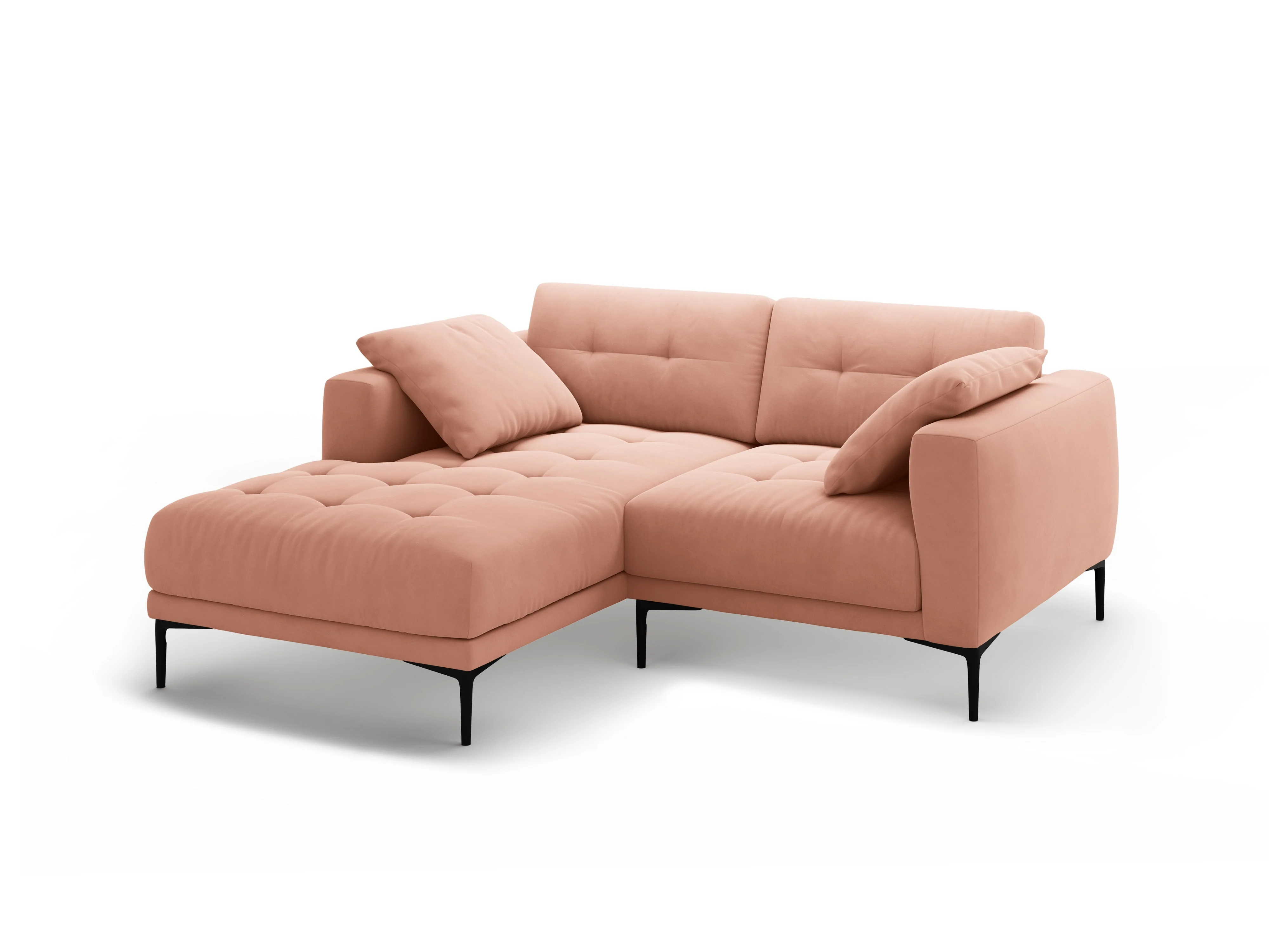 Sofa narożna lewostronna aksamitna BEMY różowy - Image 4