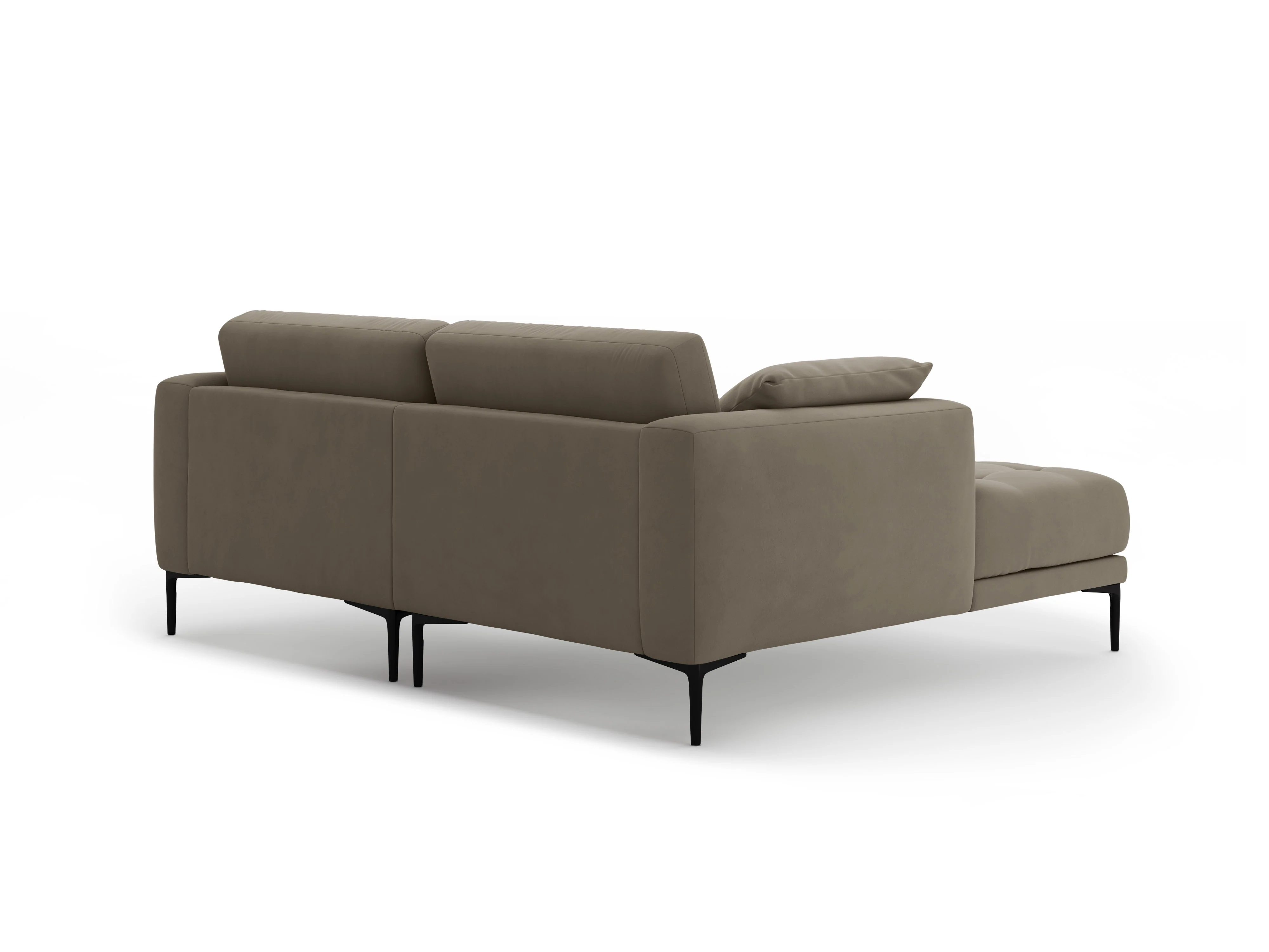 Sofa narożna lewostronna aksamitna BEMY szarobrązowy - Image 5