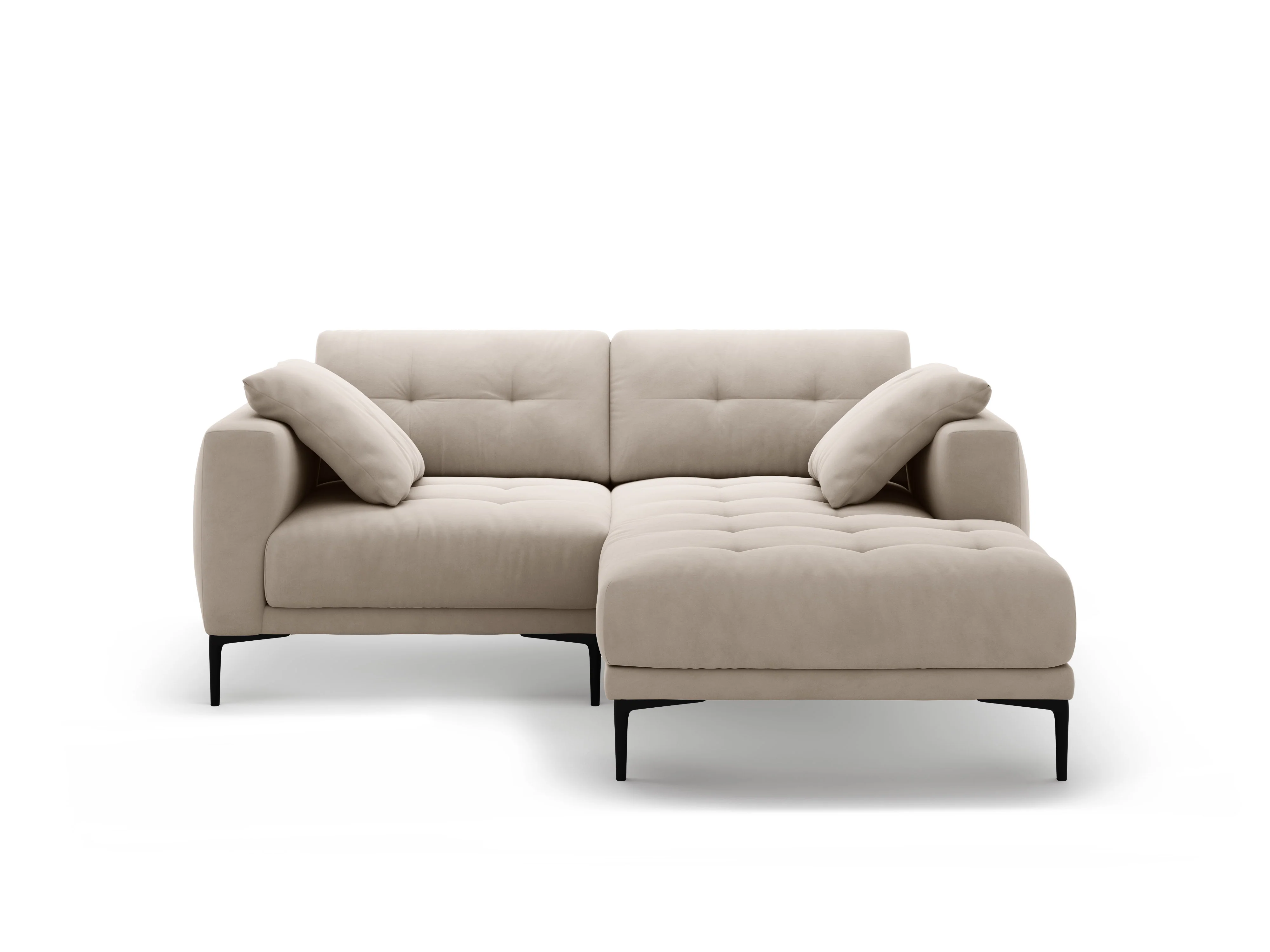 Sofa narożna prawostronna aksamitna BEMY beżowy - Image 4