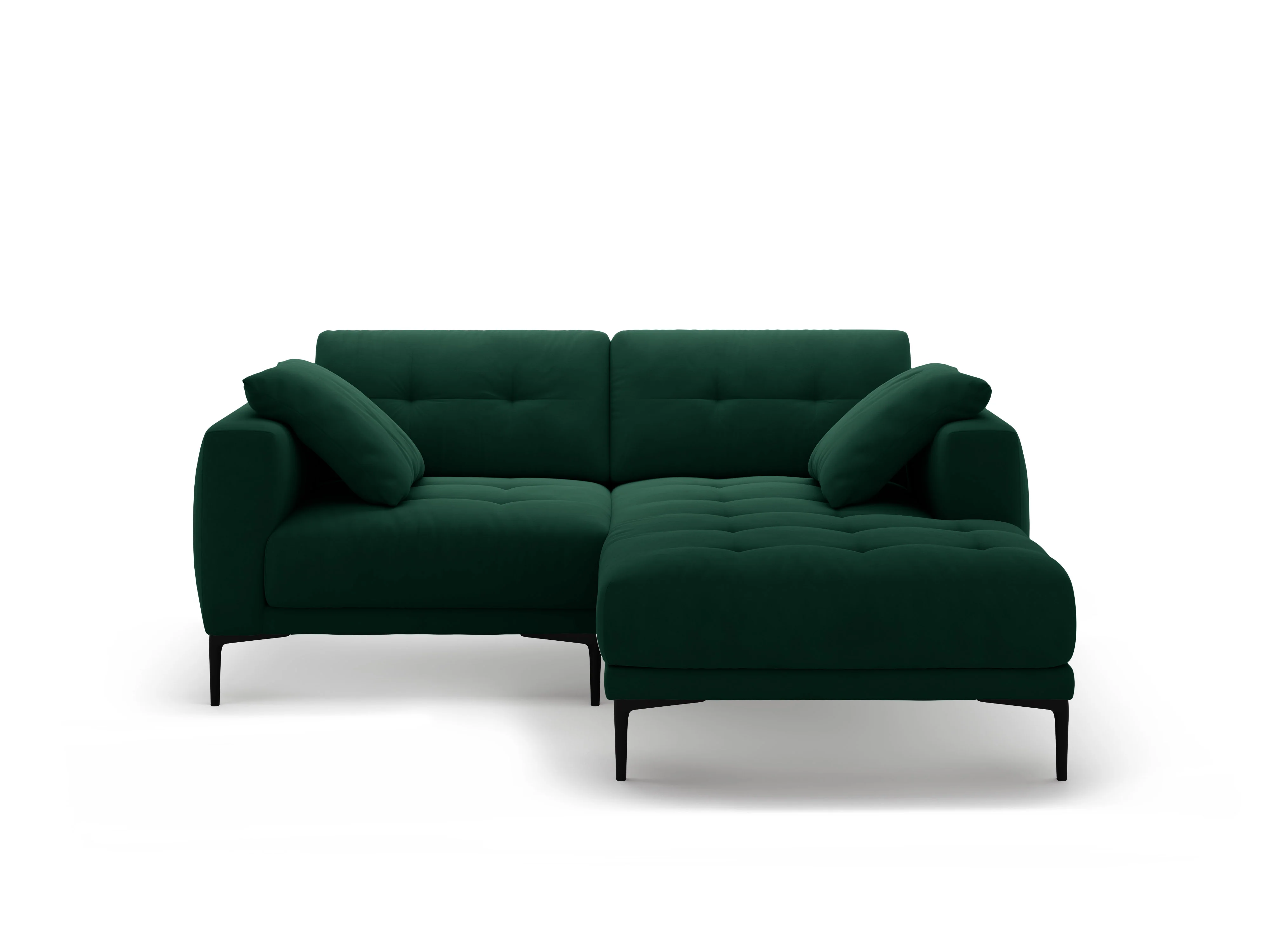 Sofa narożna prawostronna aksamitna BEMY butelkowa zieleń - Image 4