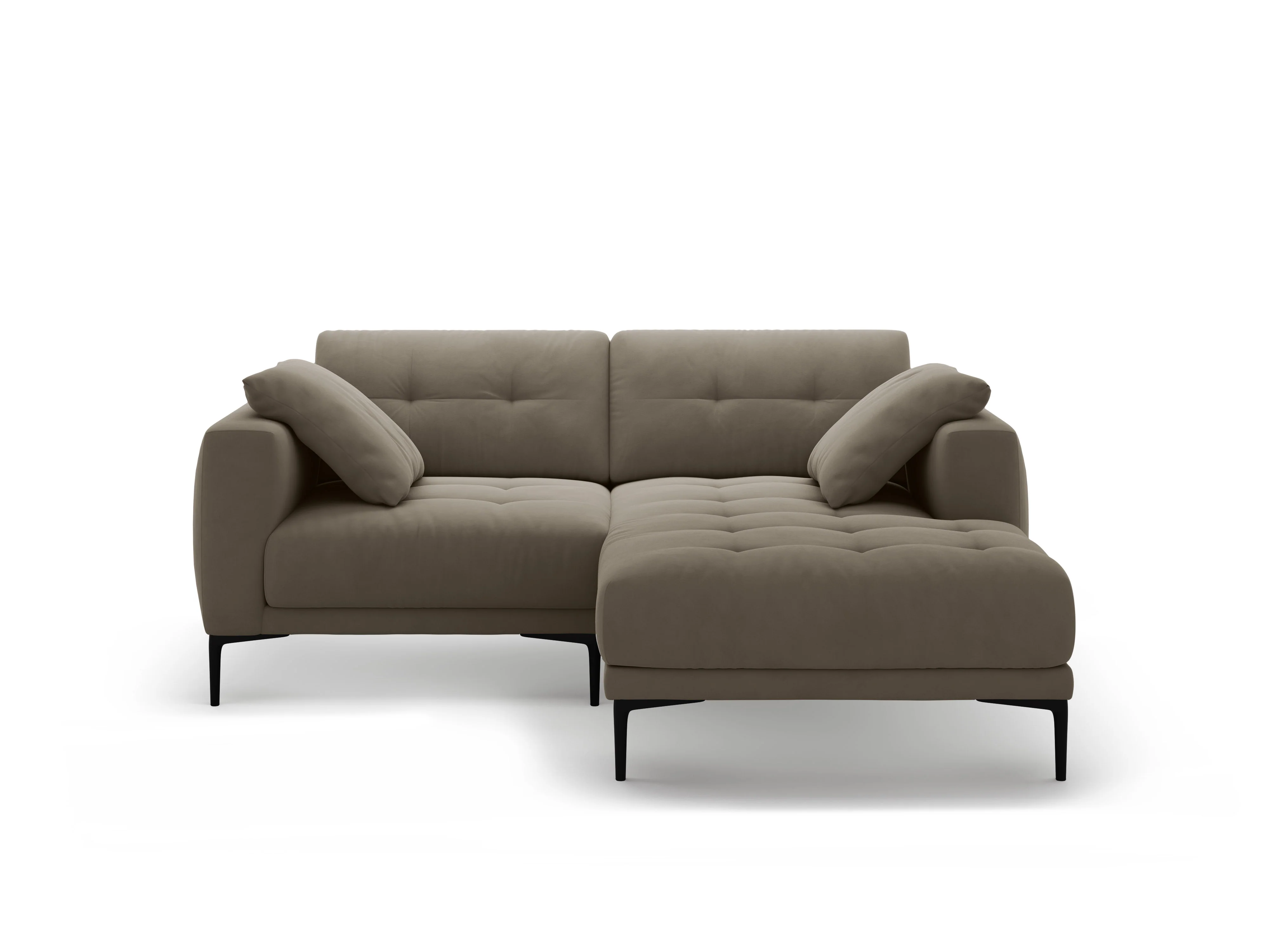 Sofa narożna prawostronna aksamitna BEMY szarobrązowy - Image 4