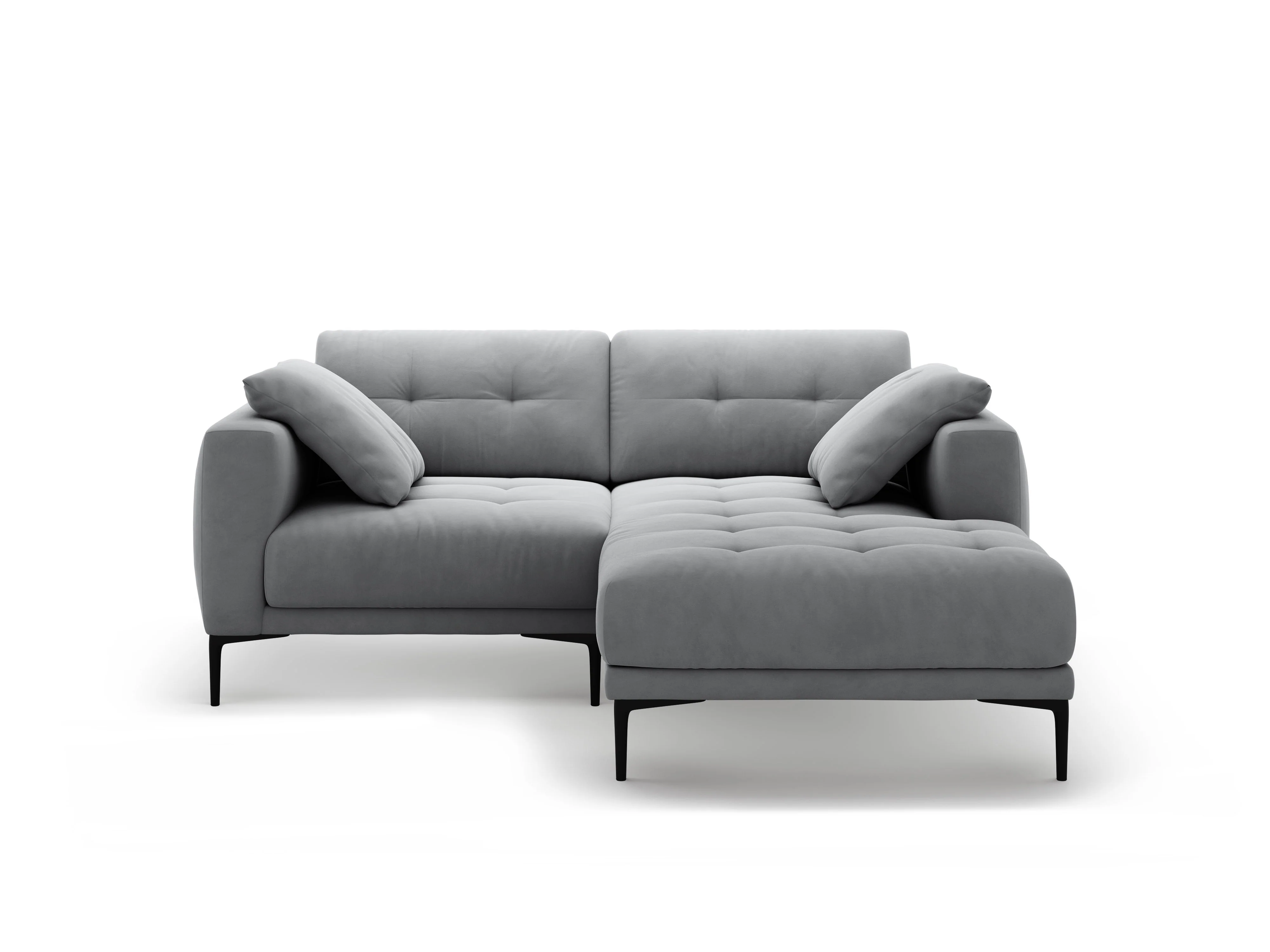 Sofa narożna prawostronna aksamitna BEMY szary - Image 4
