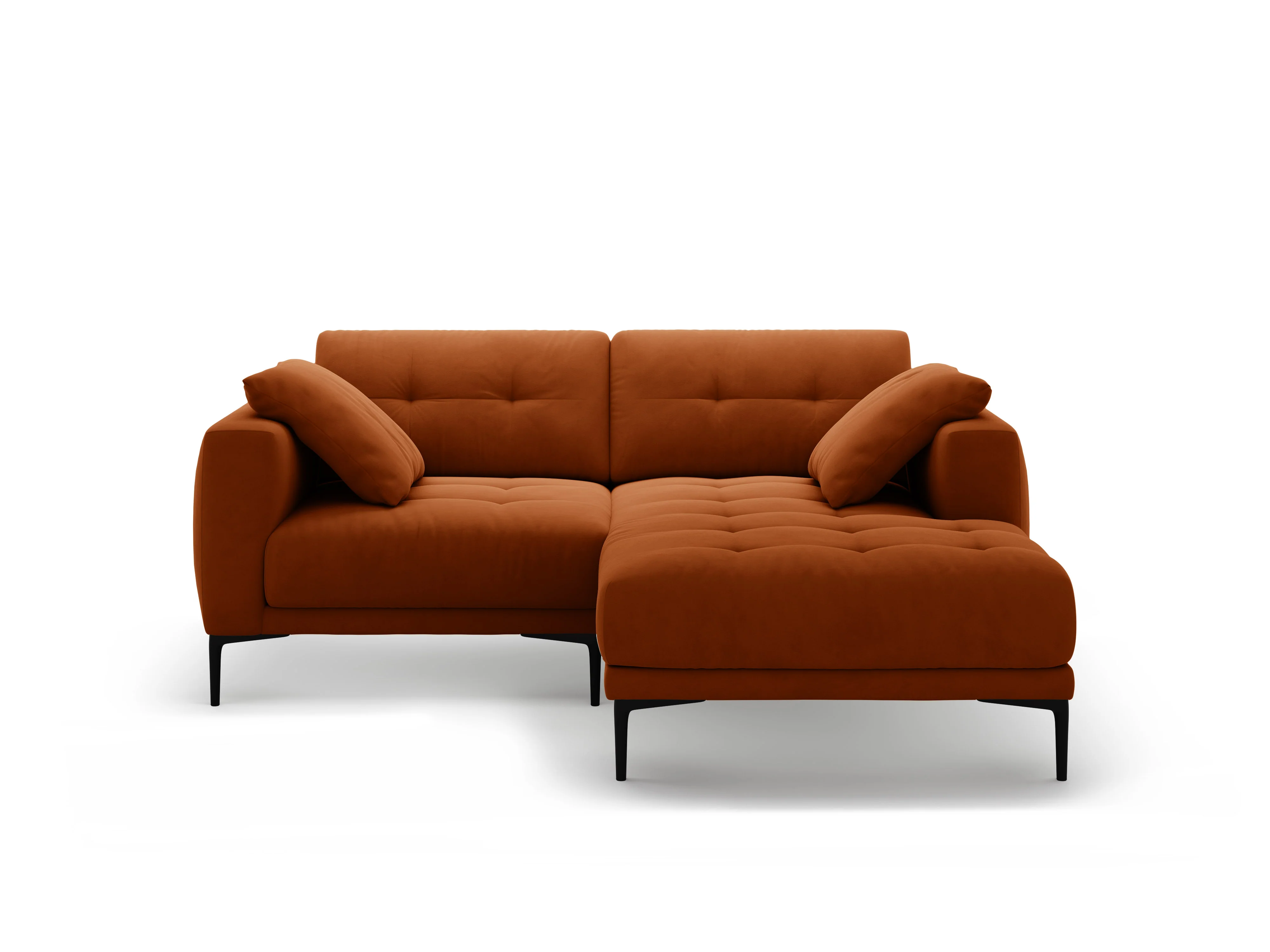 Sofa narożna prawostronna aksamitna BEMY terracotta - Image 4