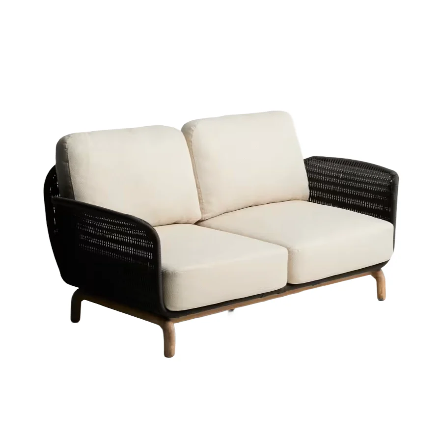 Sofa ogrodowa 2-osobowa ALIPA beżowy z czarnym