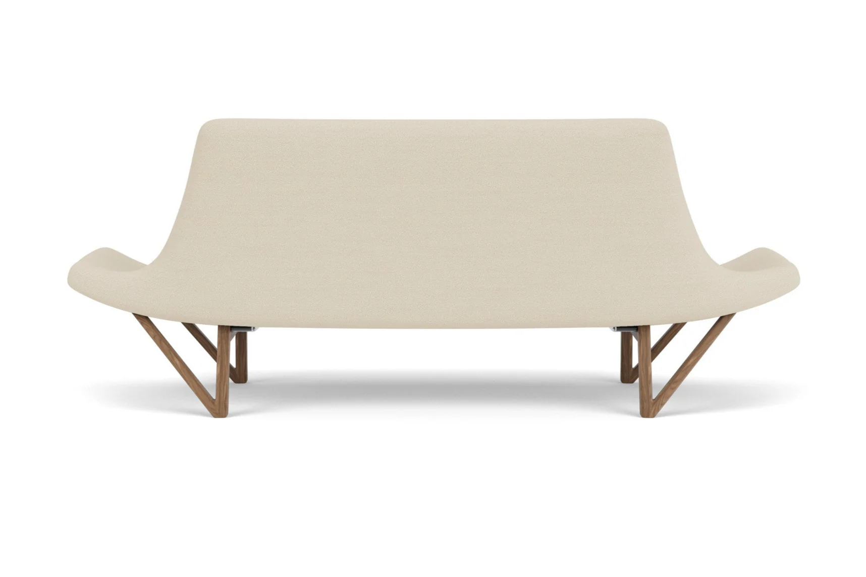 Sofa PAGODE kremowy z orzechową podstawą - Image 3