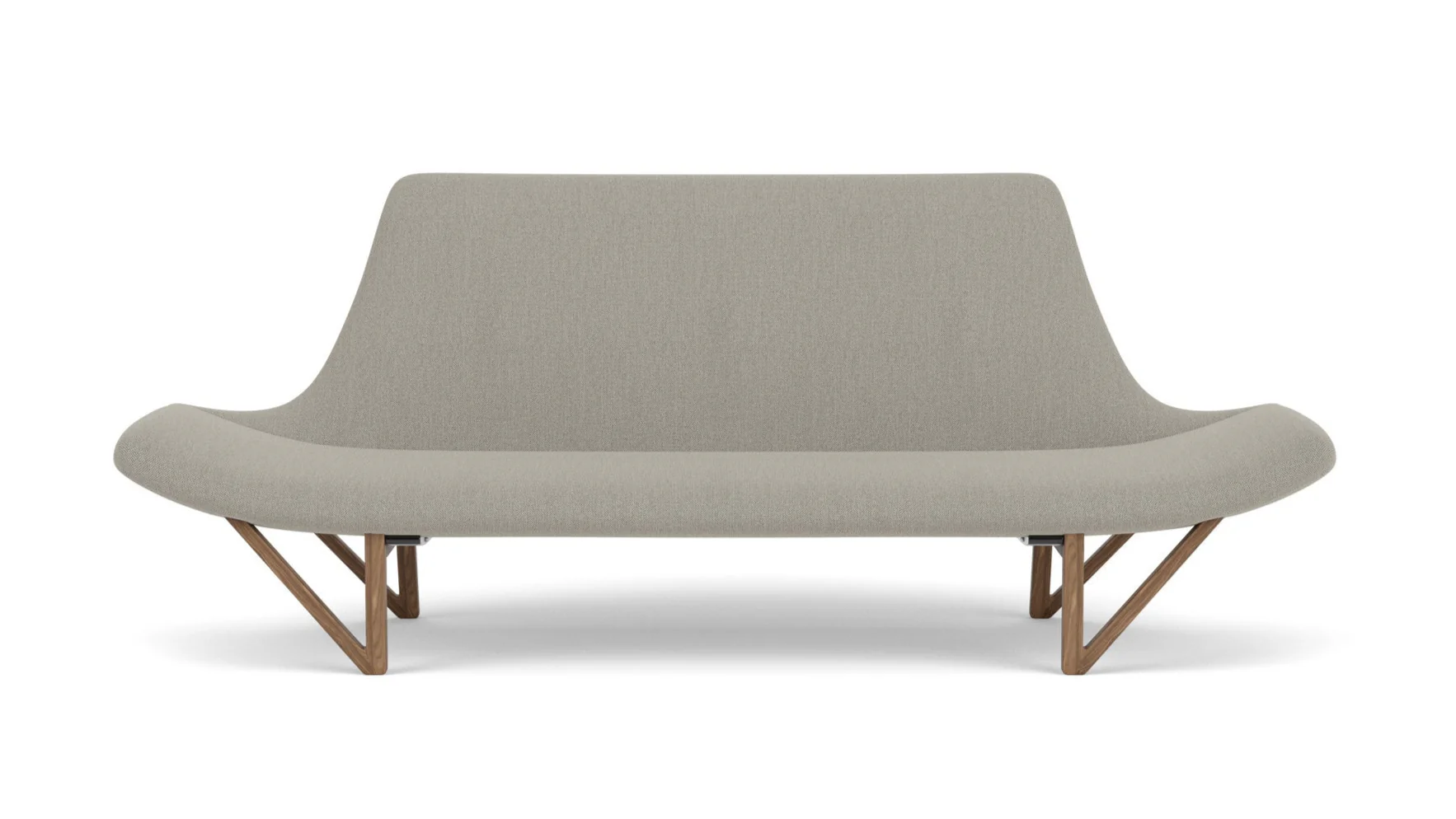 Sofa PAGODE szary z orzechową podstawą - Image 3