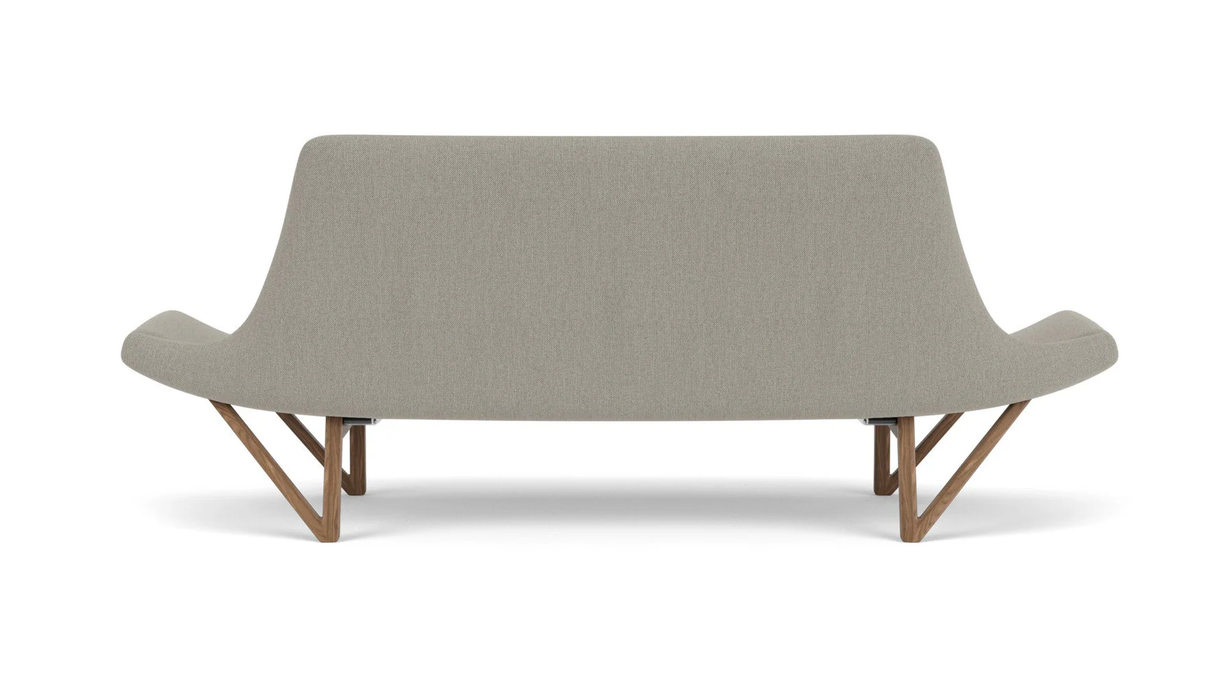 Sofa PAGODE szary z orzechową podstawą - Image 4