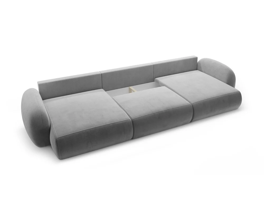 Sofa panoramiczna aksamitna z funkcją spania 5-osobowa TONALE ciemnoszary - Image 3