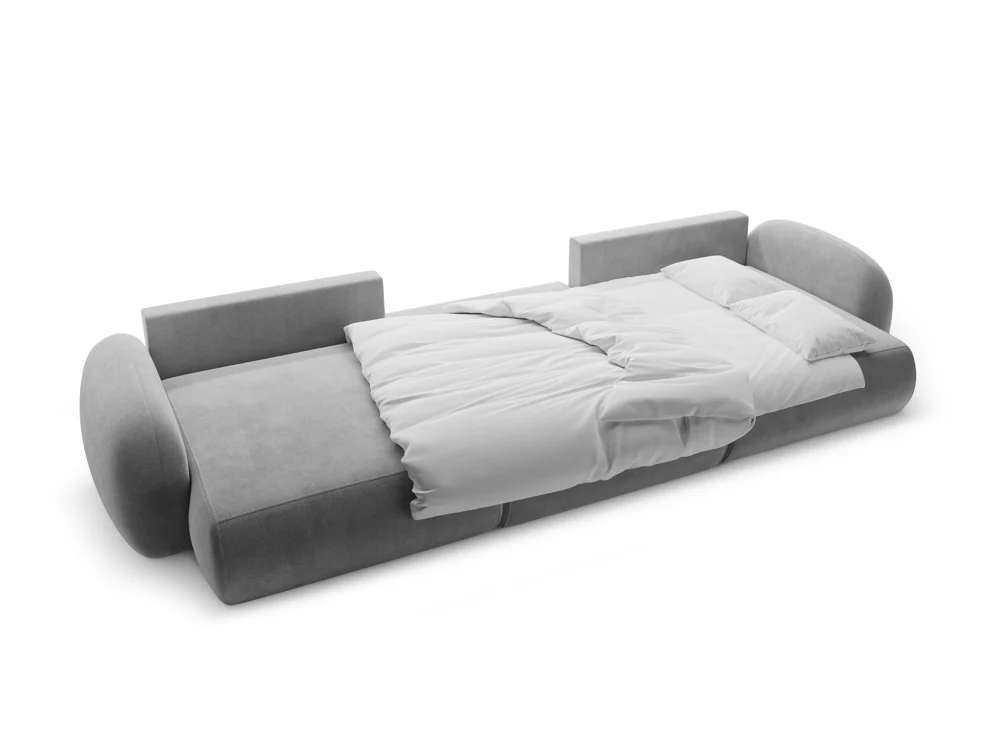 Sofa panoramiczna aksamitna z funkcją spania 5-osobowa TONALE ciemnoszary - Image 4