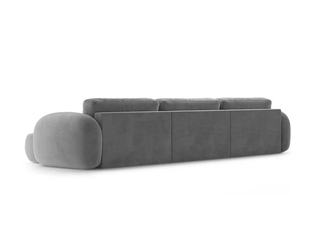 Sofa panoramiczna aksamitna z funkcją spania 5-osobowa TONALE ciemnoszary - Image 5