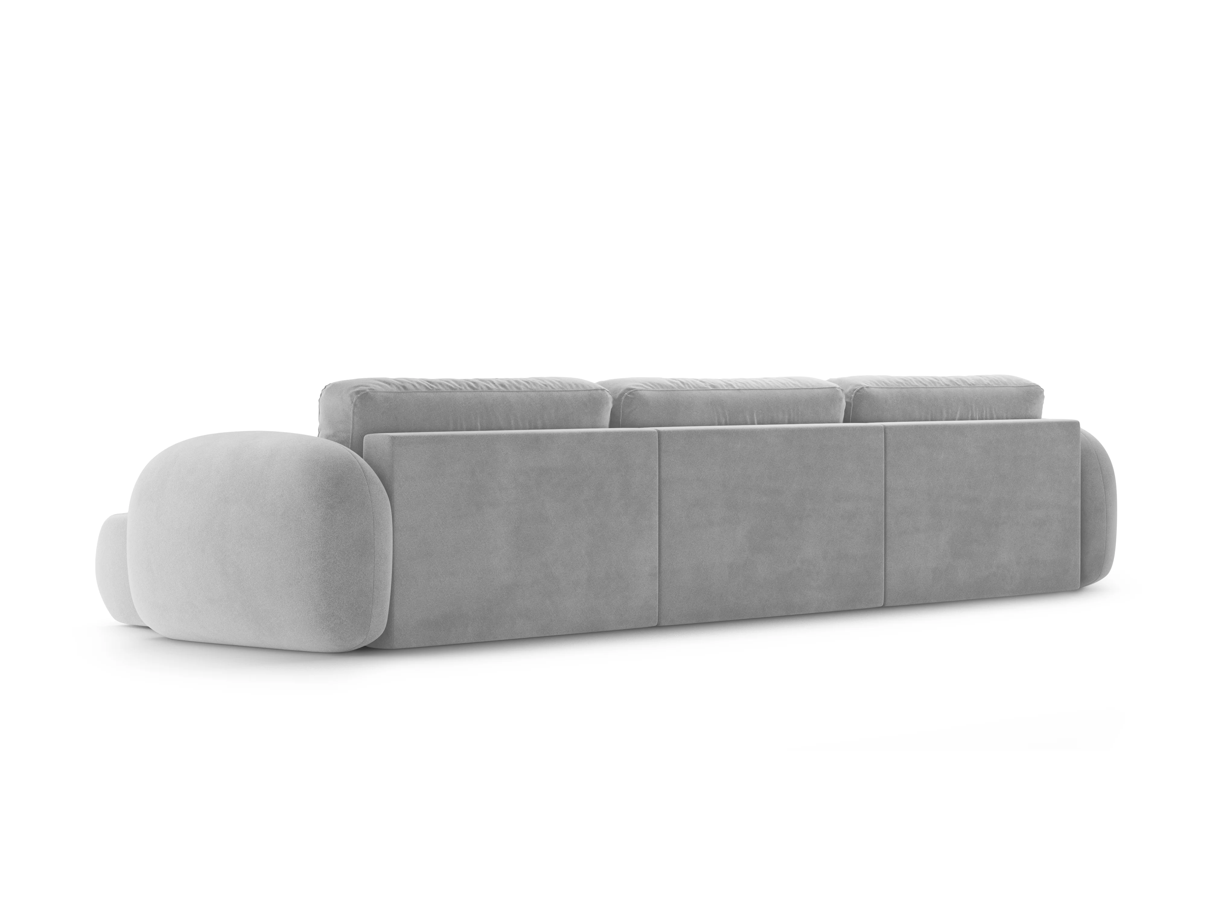 Sofa panoramiczna aksamitna z funkcją spania 5-osobowa TONALE jasnoszary - Image 6