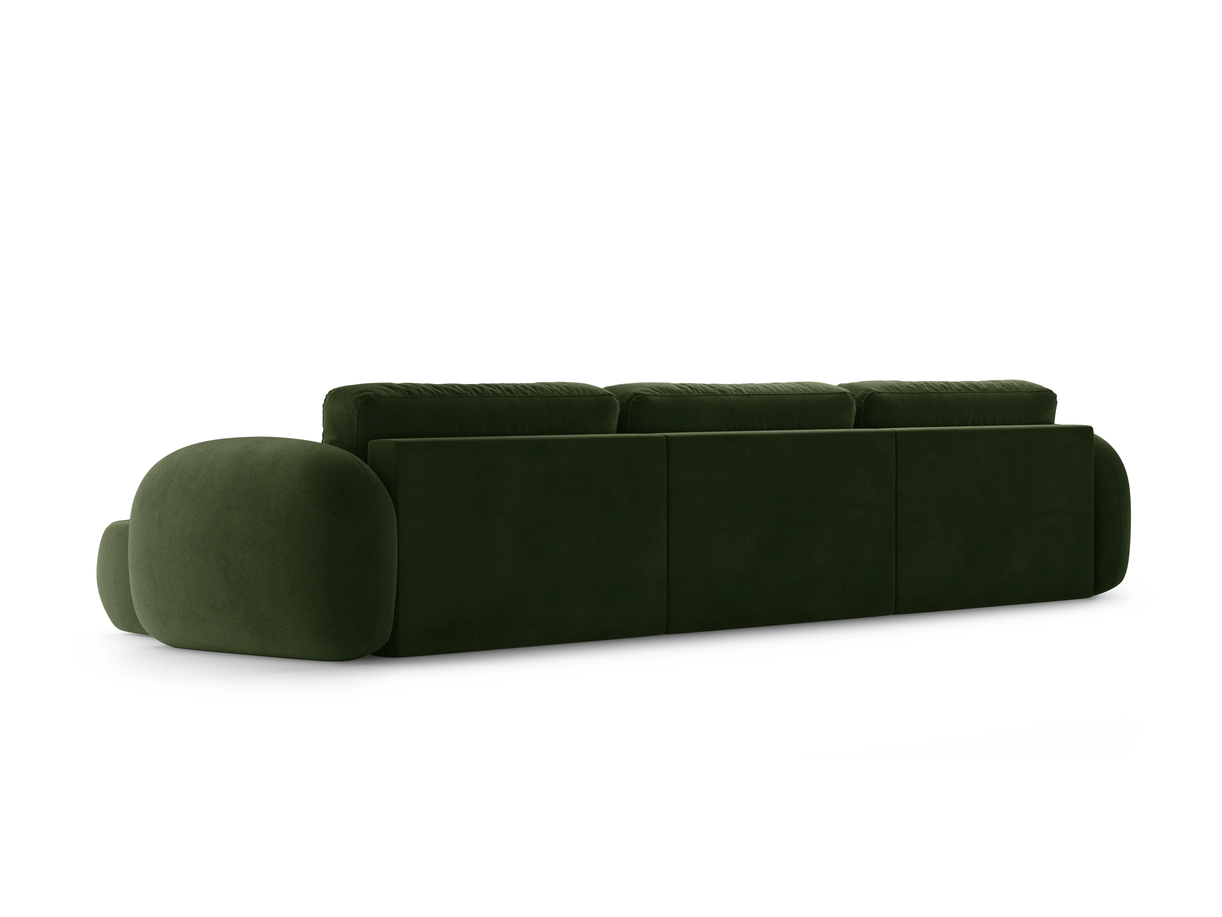 Sofa panoramiczna aksamitna z funkcją spania 5-osobowa TONALE wojskowa zieleń - Image 5