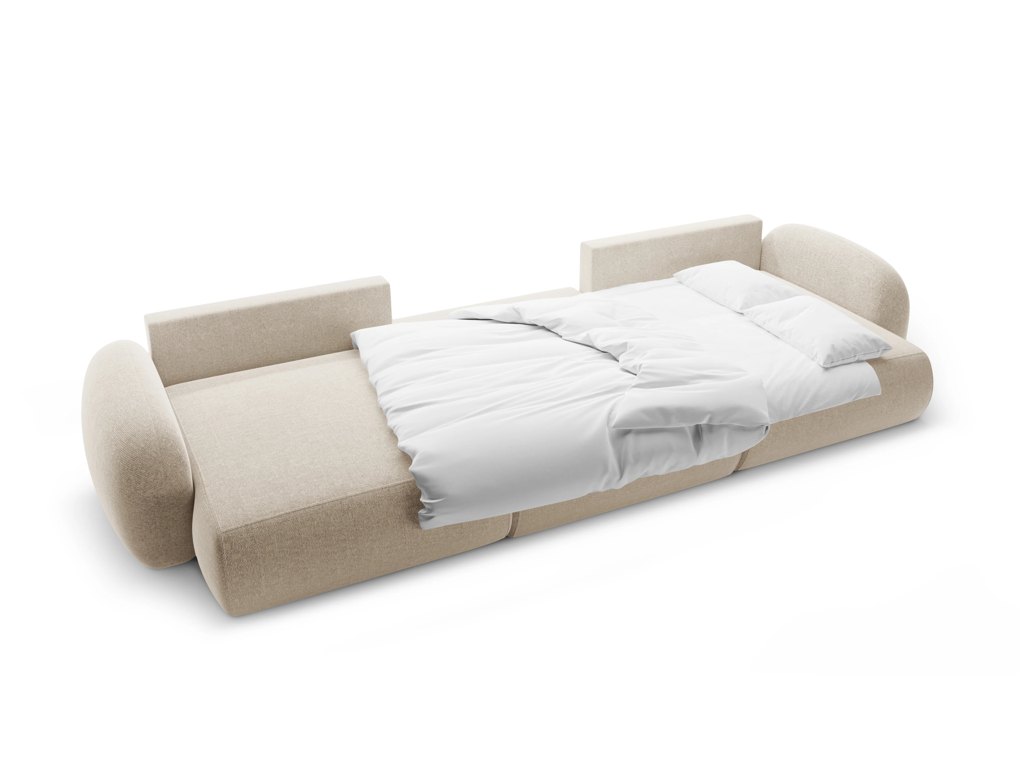 Sofa panoramiczna z funkcją spania 5-osobowa TONALE piaskowy - Image 3