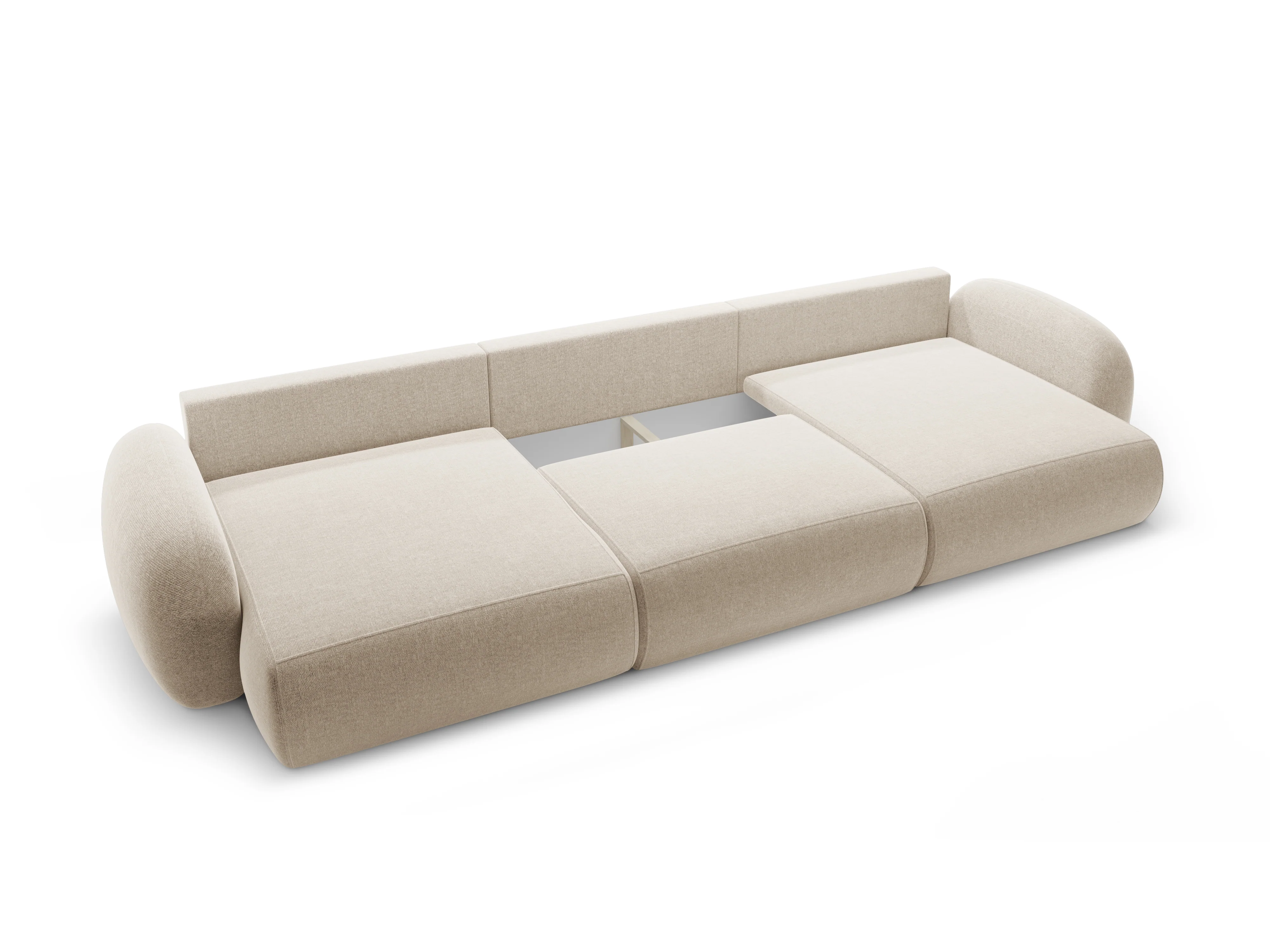 Sofa panoramiczna z funkcją spania 5-osobowa TONALE piaskowy - Image 4