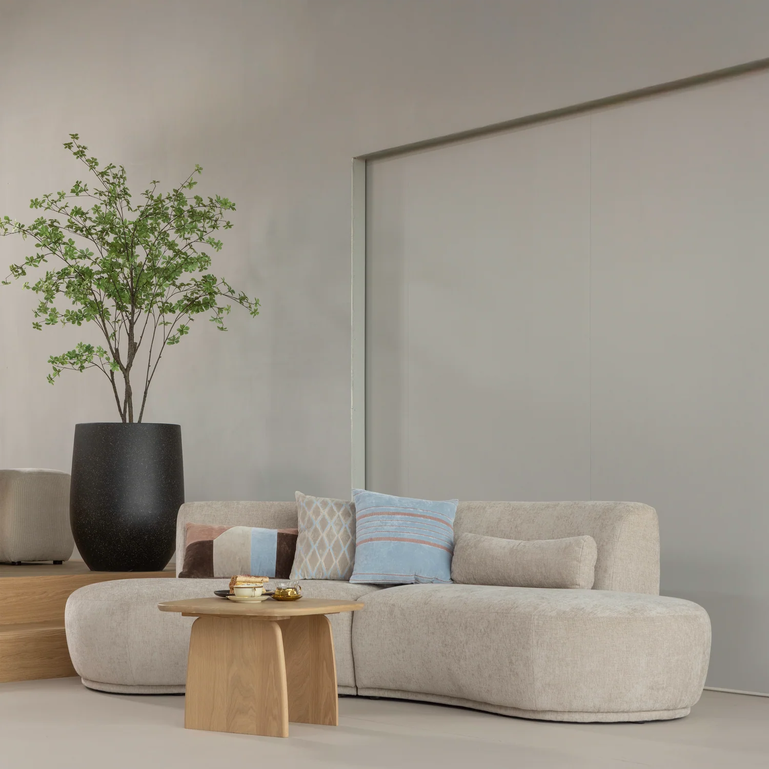 Sofa półokrągła 4-osobowa BATAVIER piaskowy - Image 2