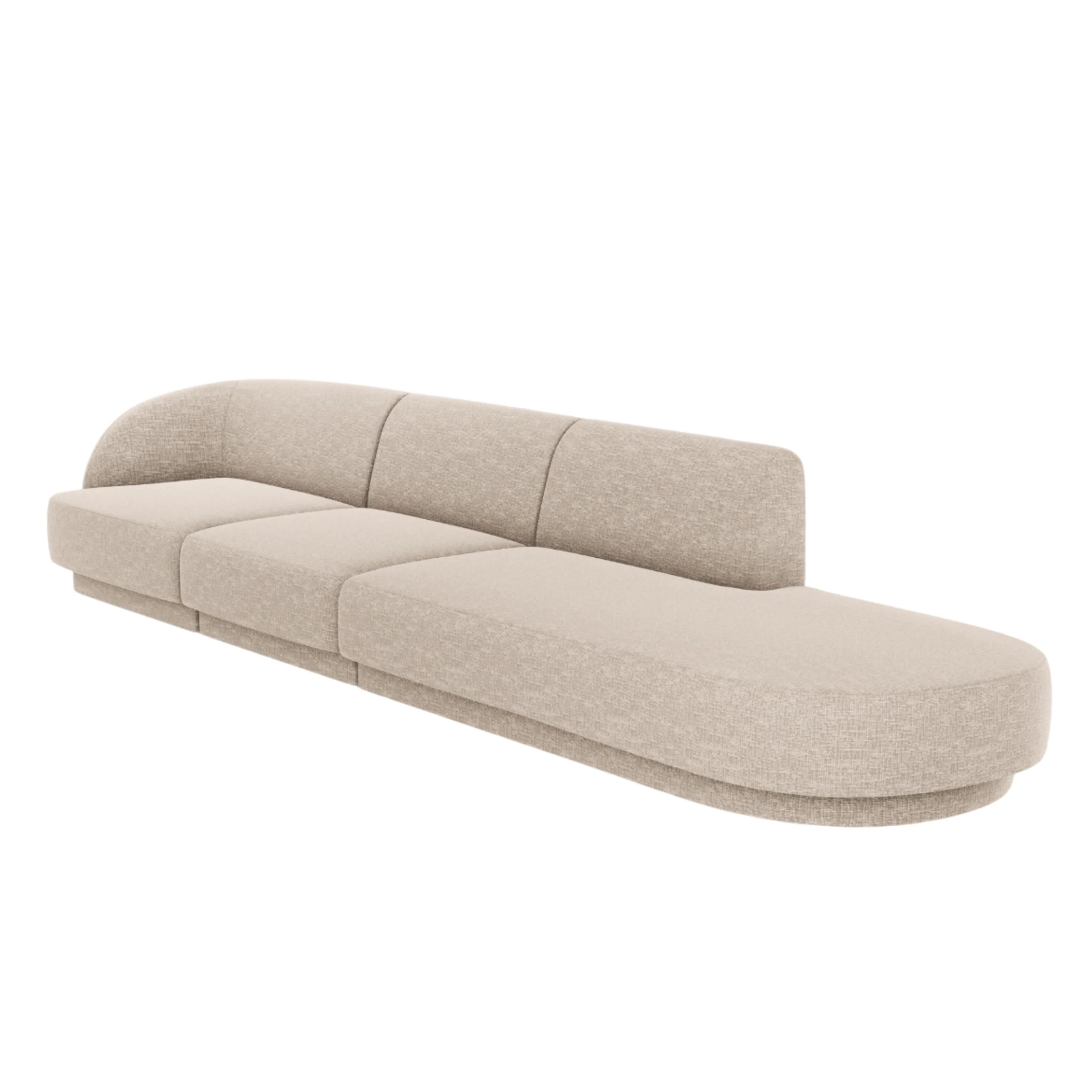 Sofa otwarta prawostronna 4-osobowa otwarta MILEY beżowy szenil - Image 3