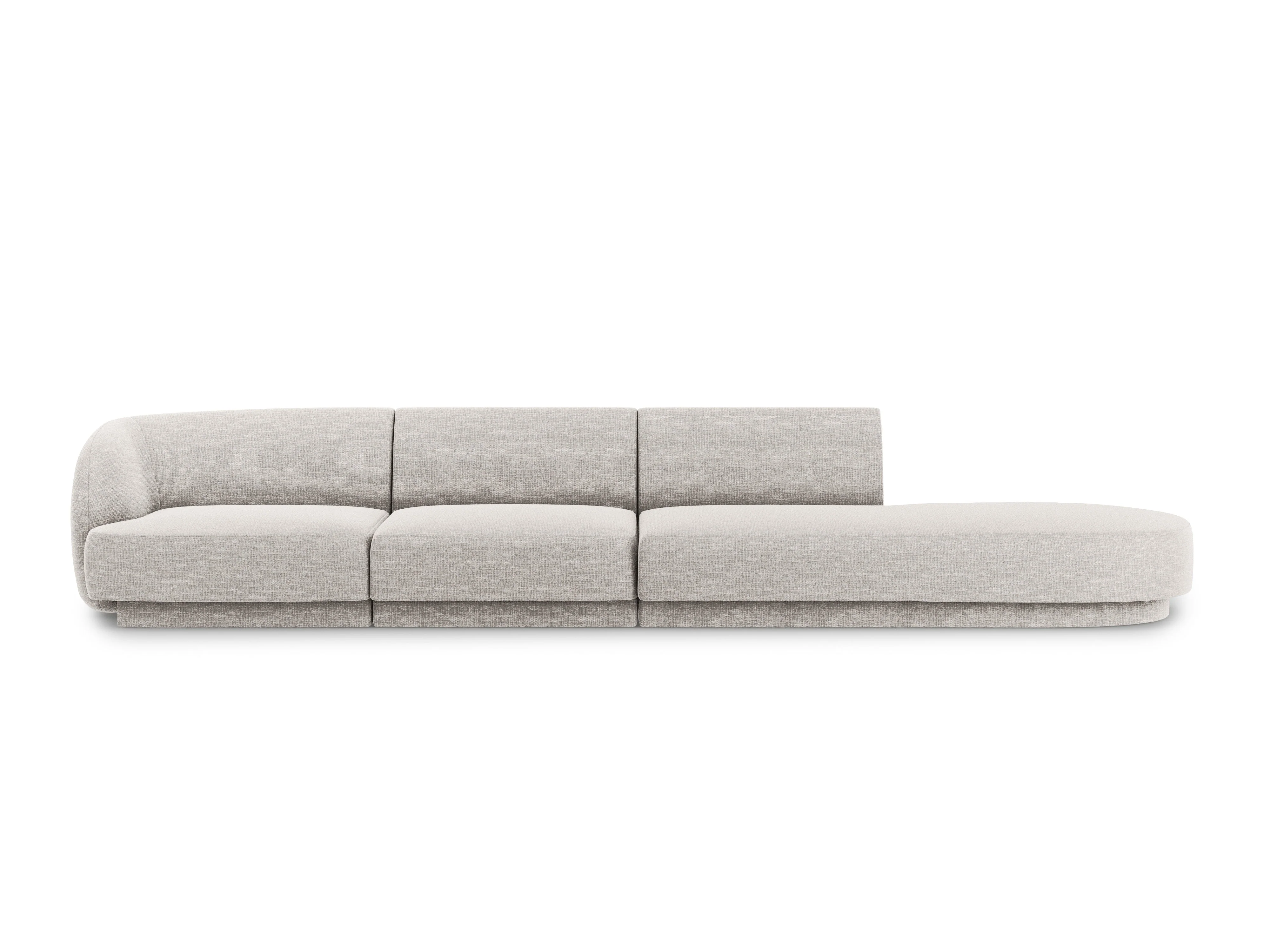 Sofa otwarta prawostronna 4-osobowa otwarta MILEY szary szenil