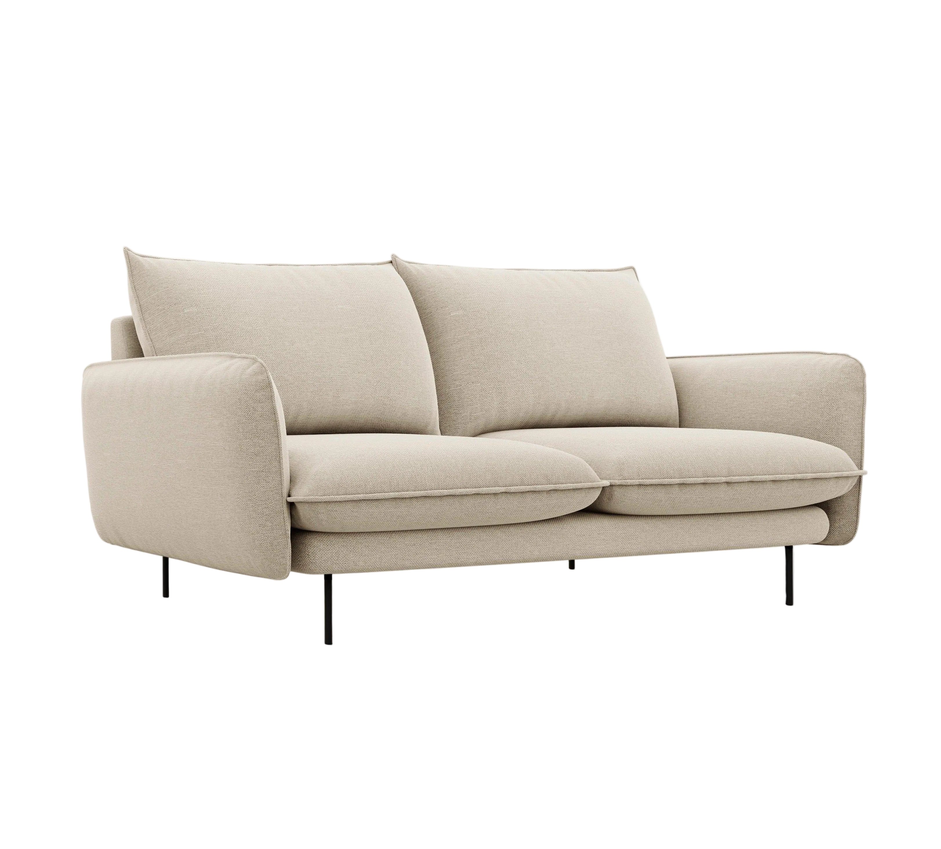 Sofa 2-osobowa VIENNA beżowy szenil z czarną podstawą