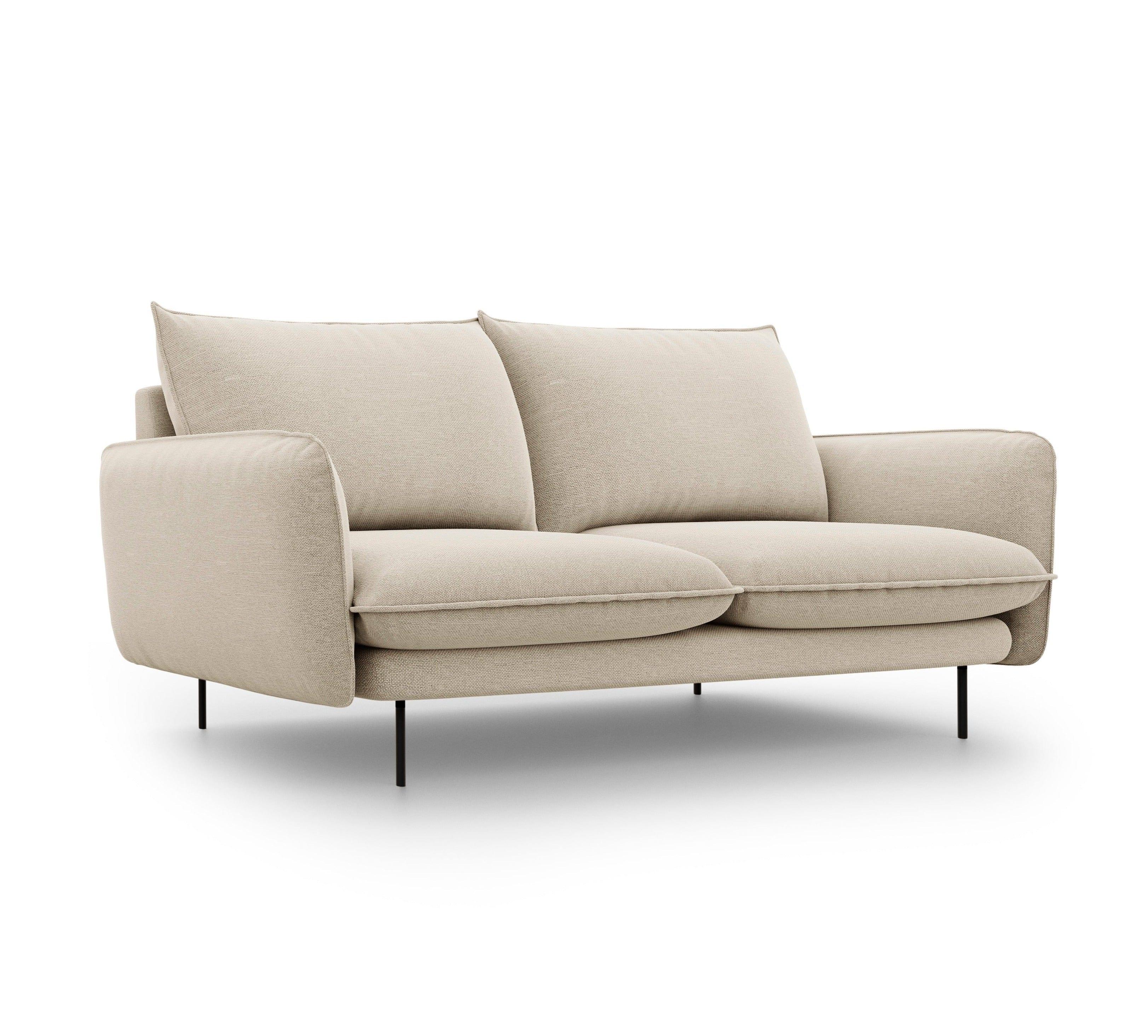 Sofa 2-osobowa VIENNA beżowy szenil z czarną podstawą - Image 5