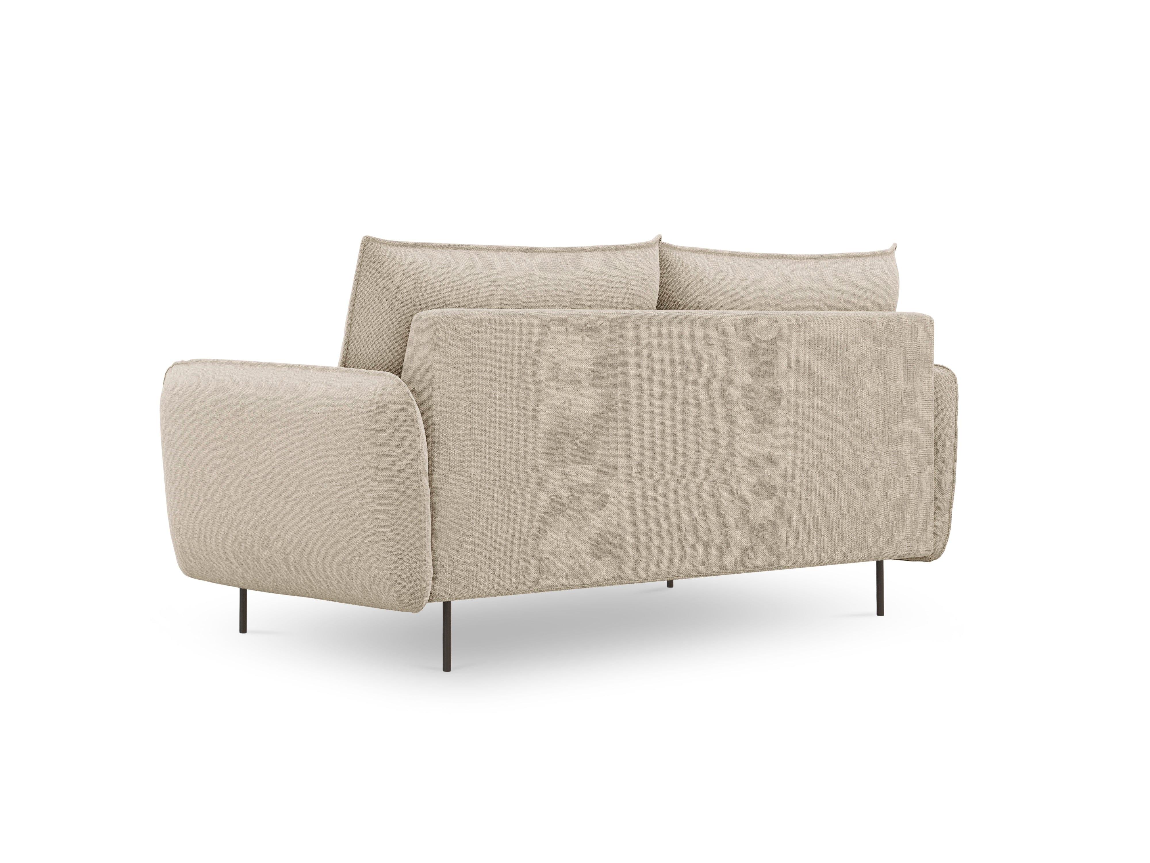 Sofa 2-osobowa VIENNA beżowy szenil z czarną podstawą - Image 7