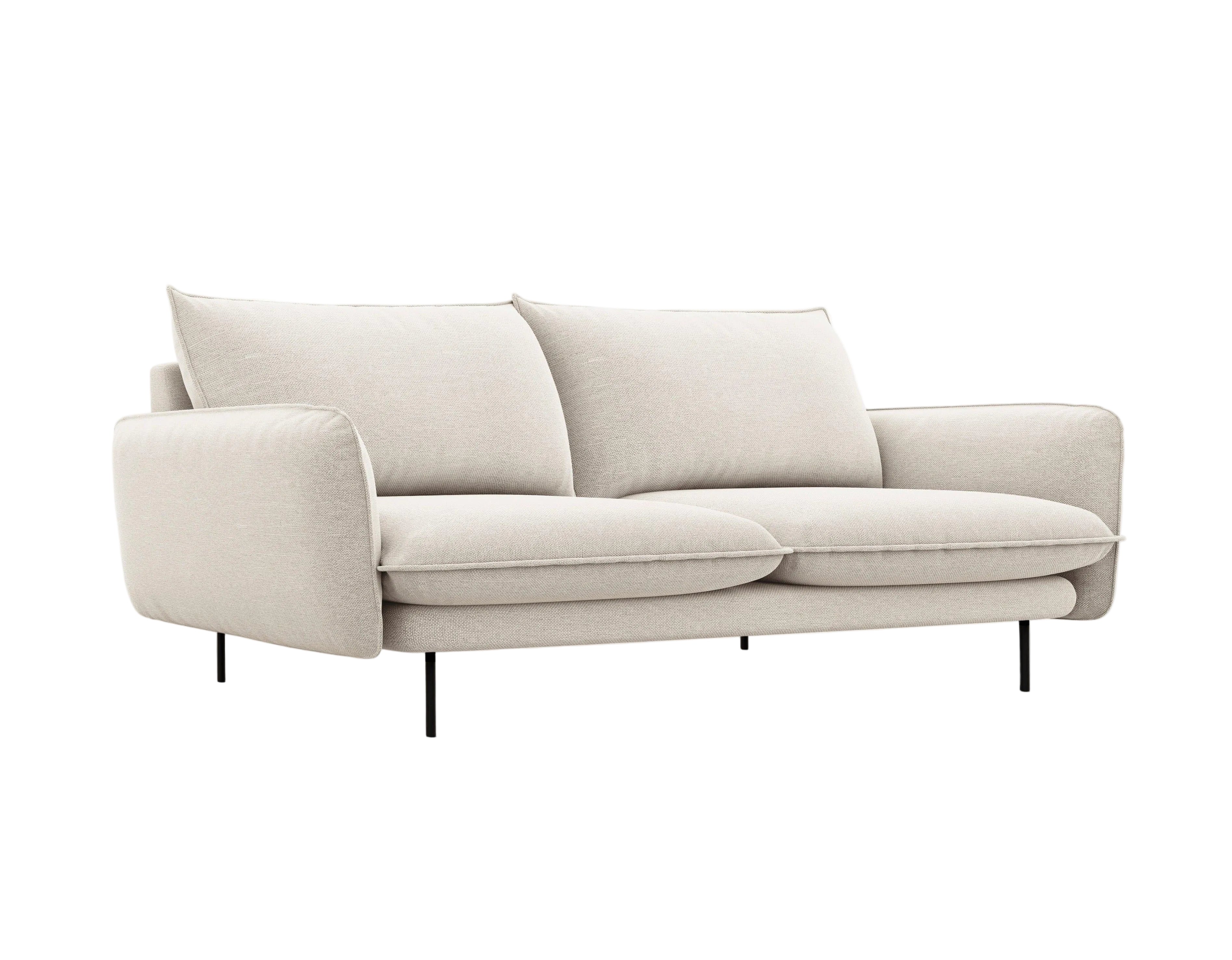 Sofa 3-osobowa VIENNA jasnobeżowy szenil z czarną podstawą
