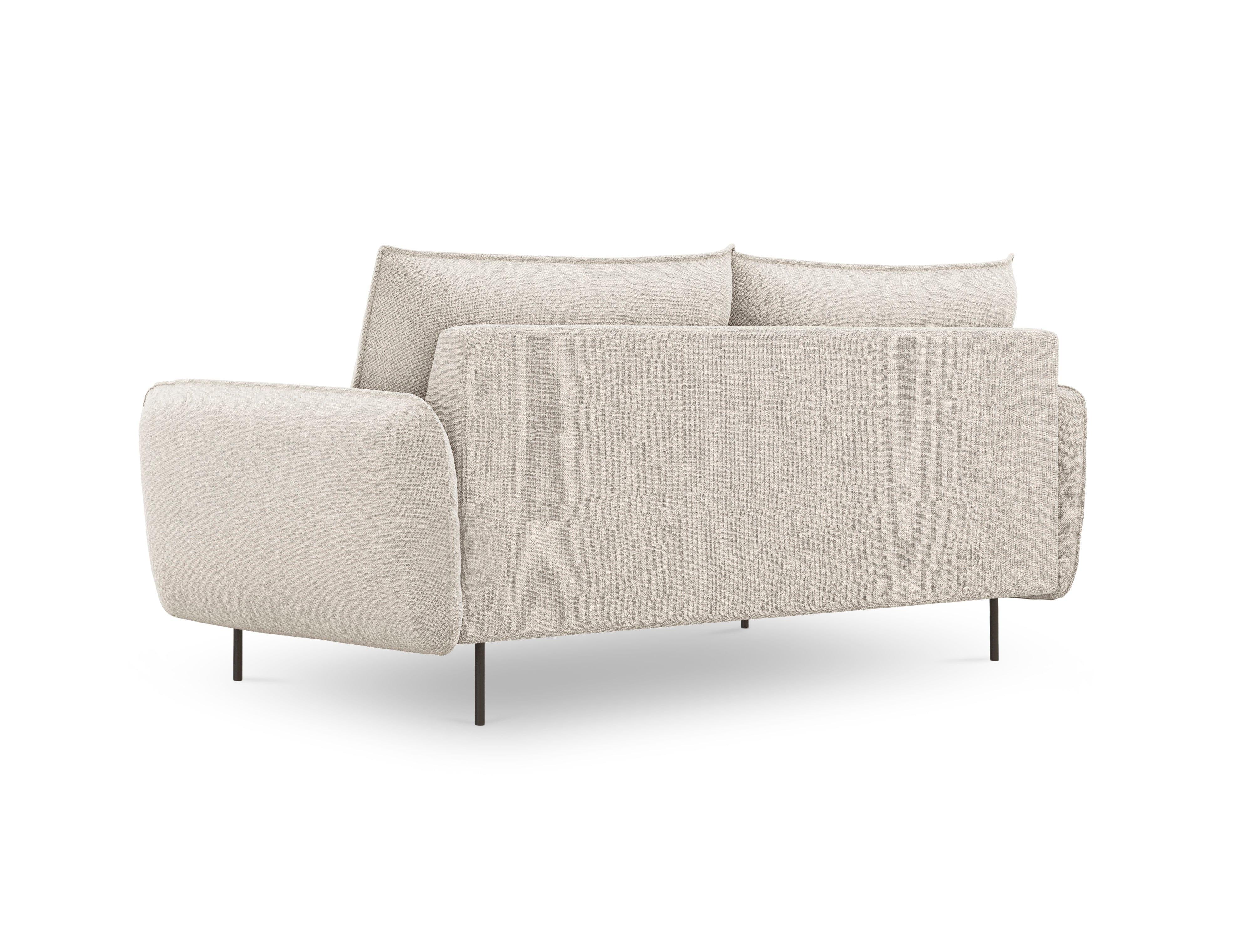 Sofa 3-osobowa VIENNA jasnobeżowy szenil z czarną podstawą - Image 3
