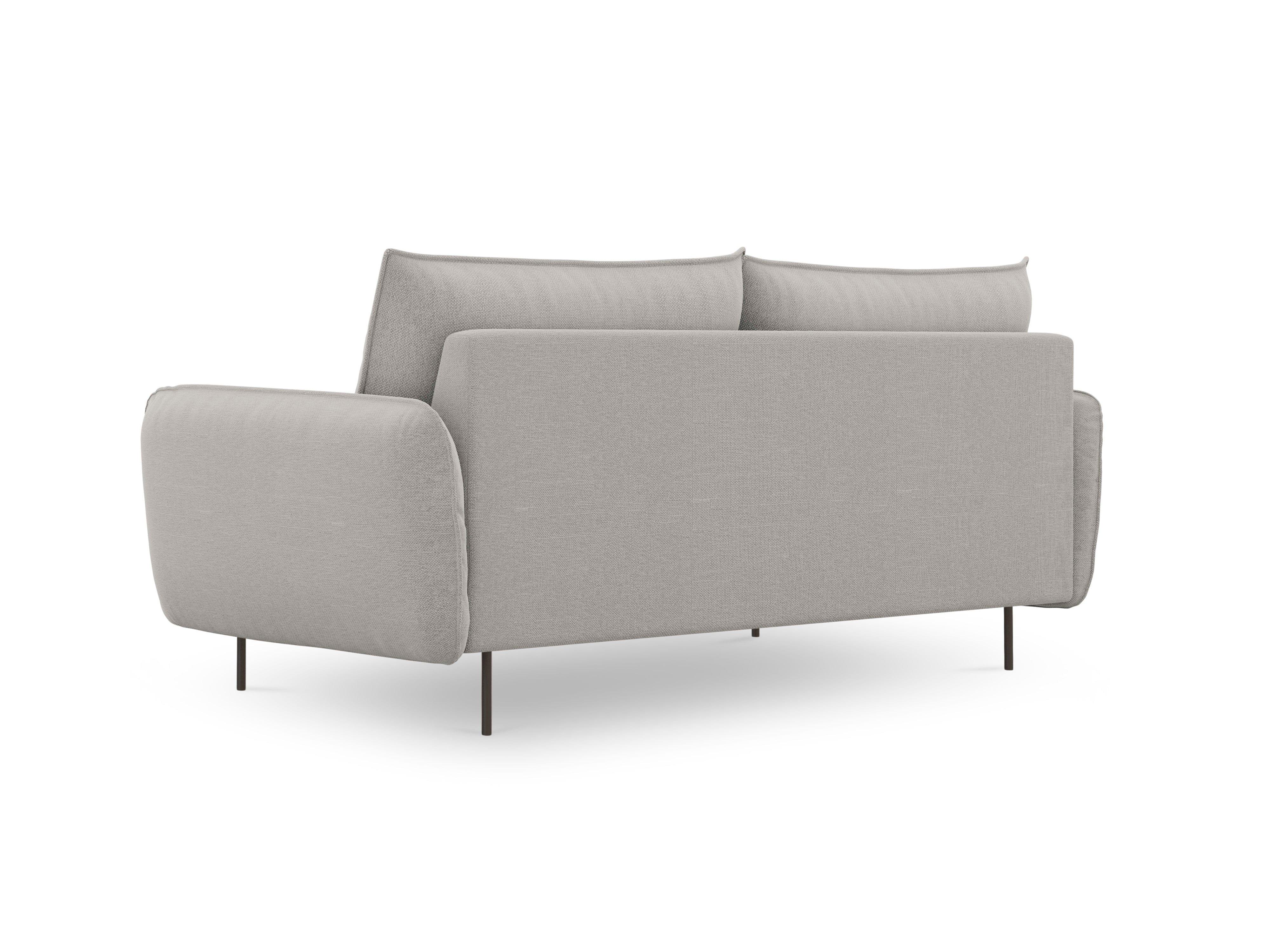 Sofa 3-osobowa VIENNA jasnoszary szenil z czarną podstawą - Image 7