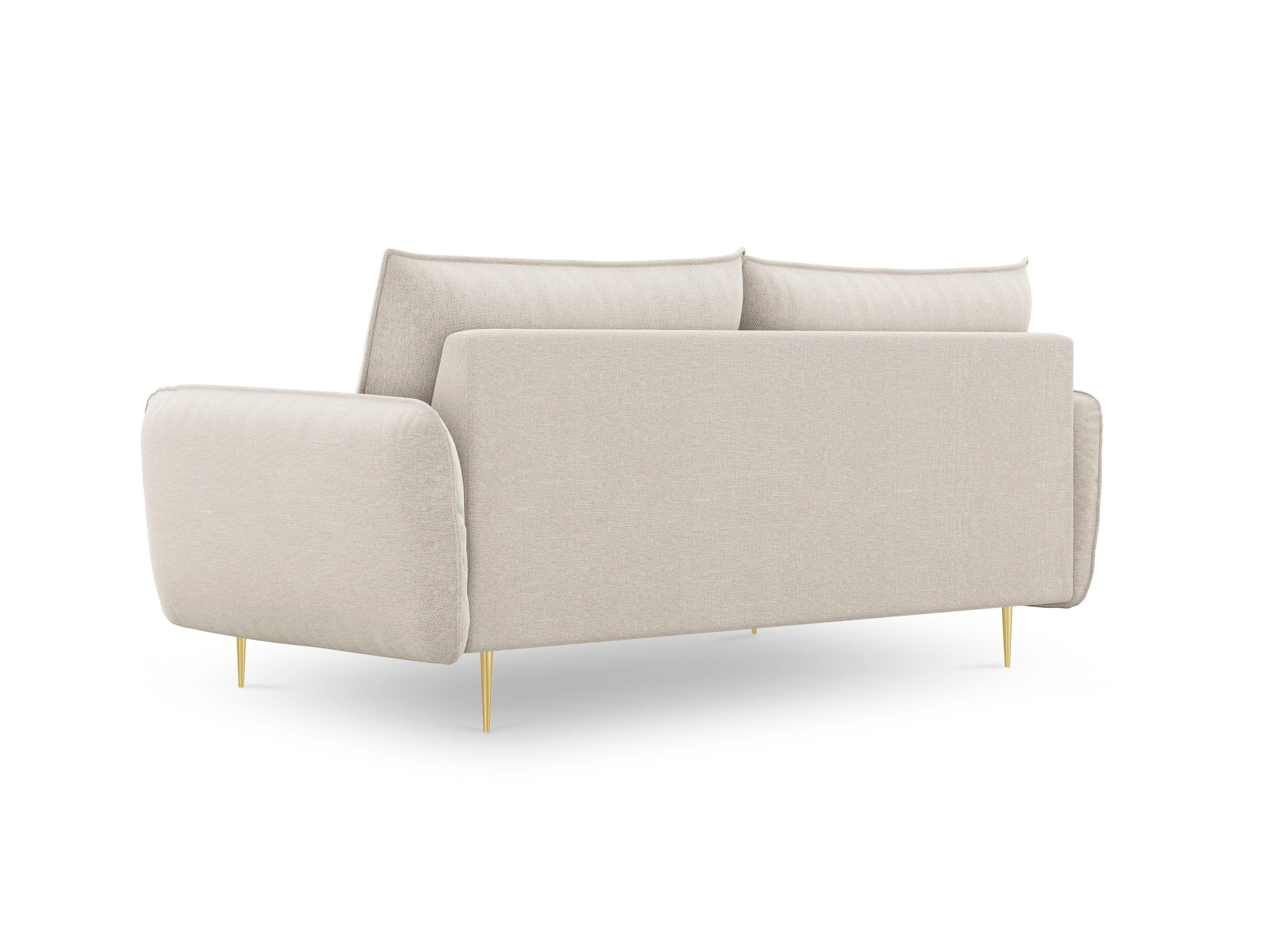 Sofa 3-osobowa VIENNA jasnobeżowy szenil ze złotą podstawą - Image 7