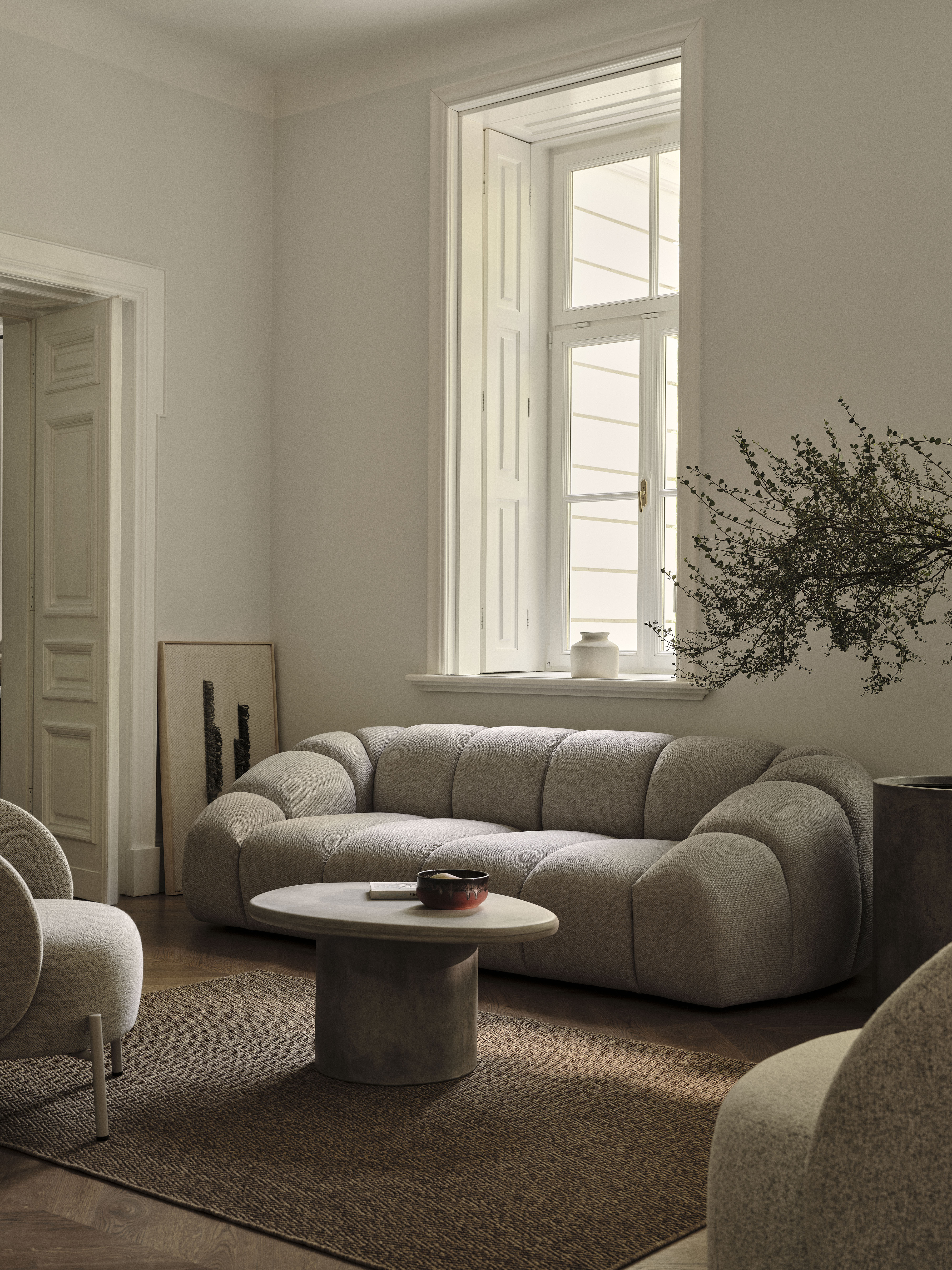 Sofa 3-osobowa DIANA ciemnobeżowy szenil - Image 2