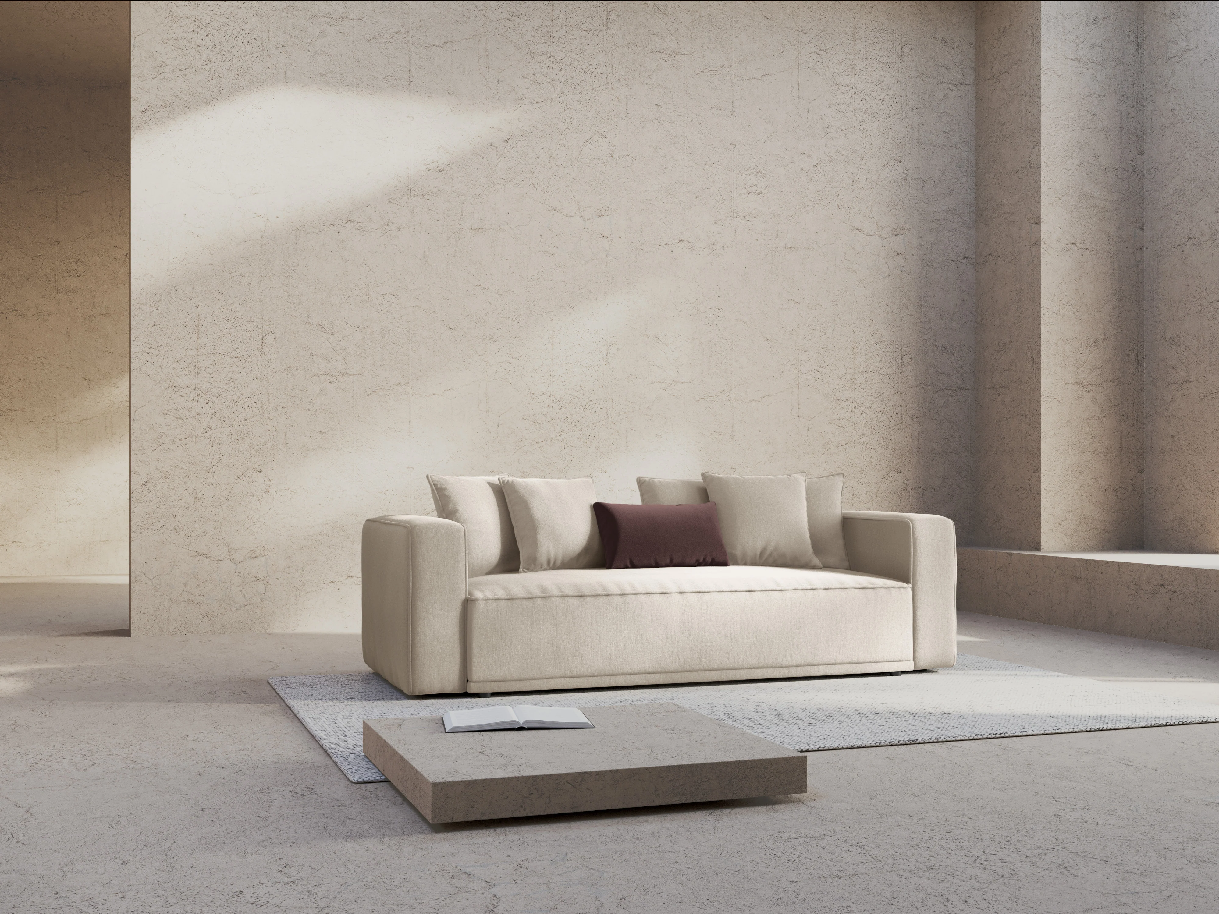 Sofa z funkcją spania RIBES beżowy szenil - Image 2