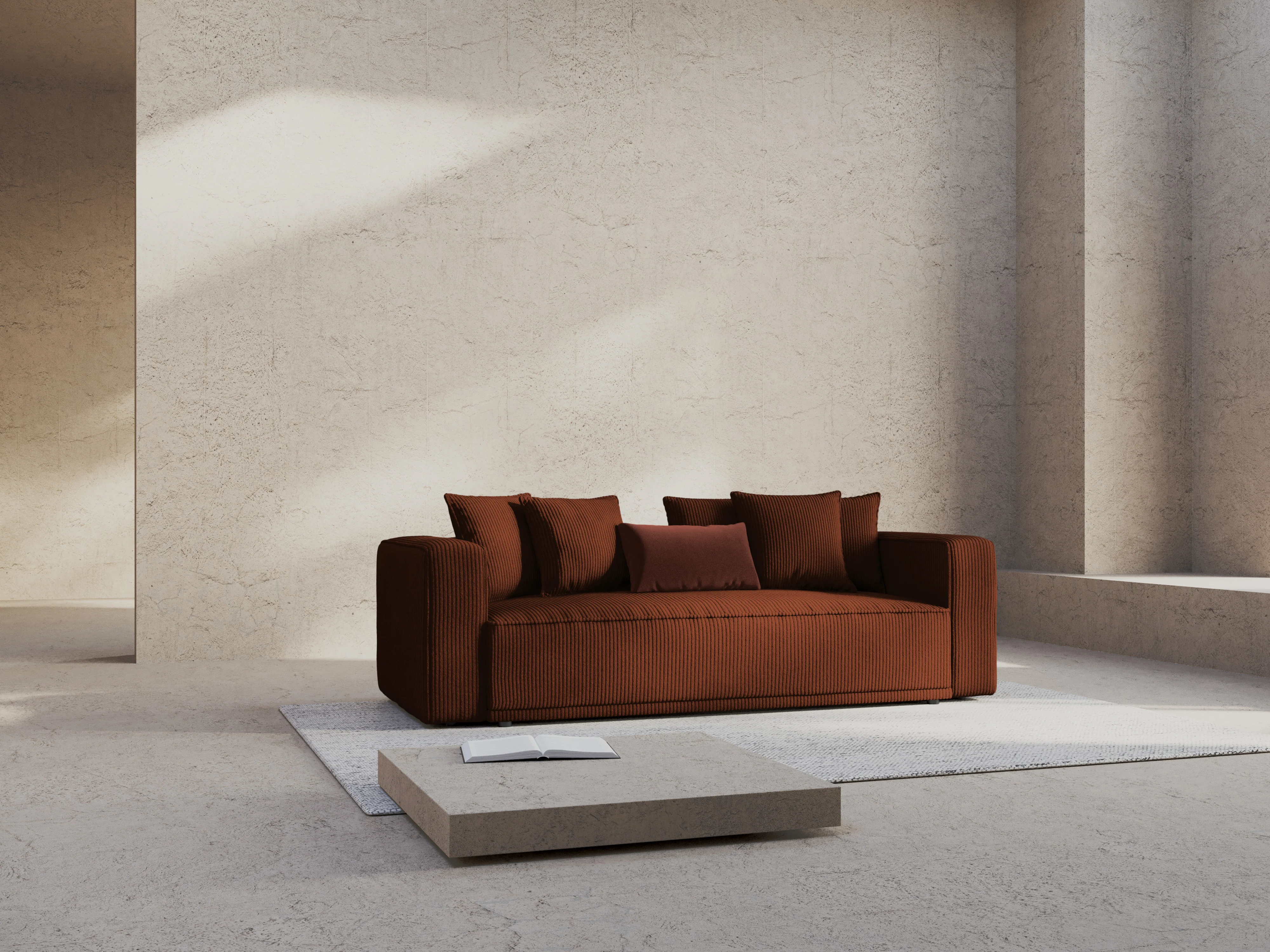 Sofa z funkcją spania RIBES ceglasty sztruks - Image 2
