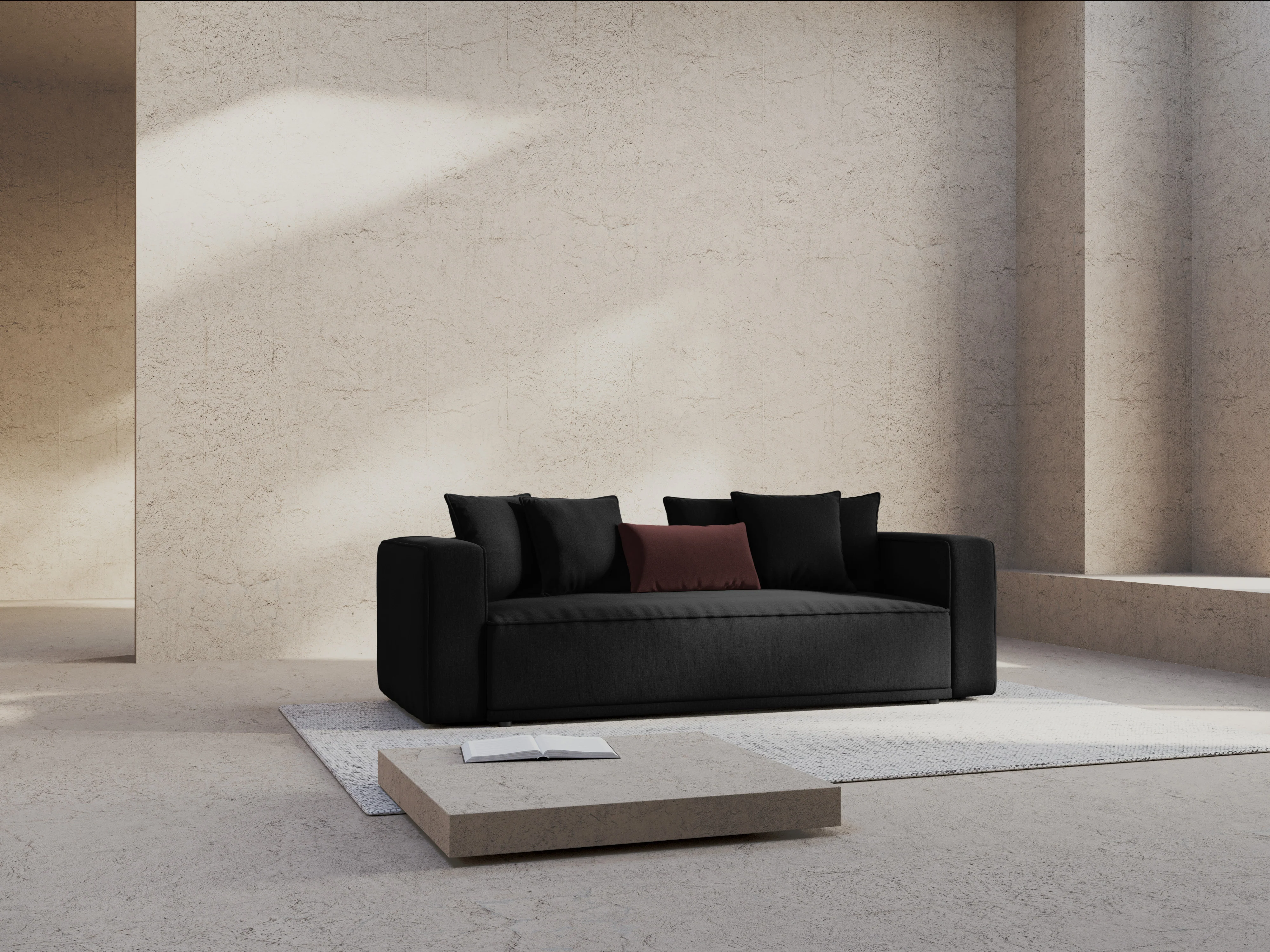 Sofa z funkcją spania RIBES czarny szenil - Image 2