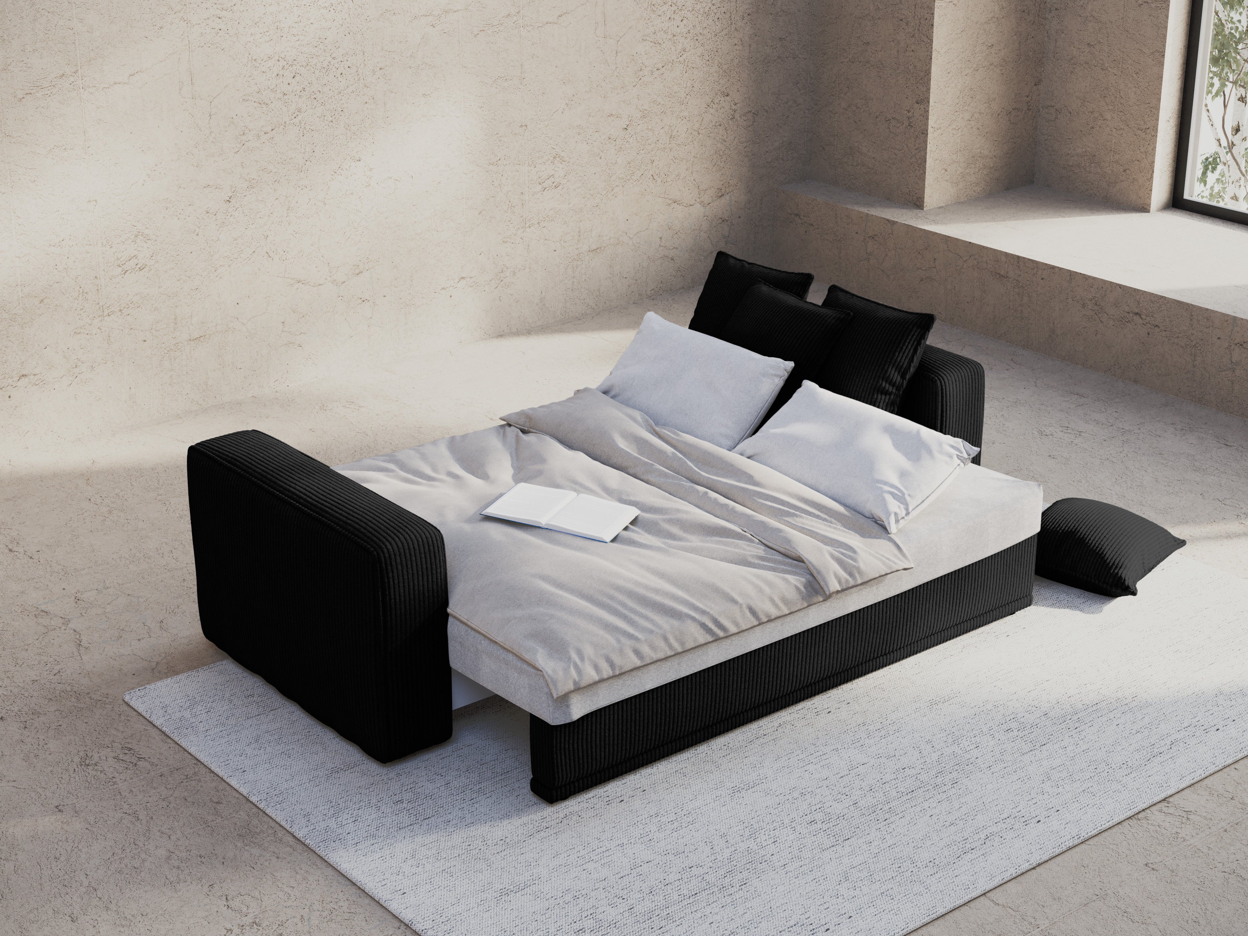 Sofa z funkcją spania RIBES czarny sztruks - Image 4