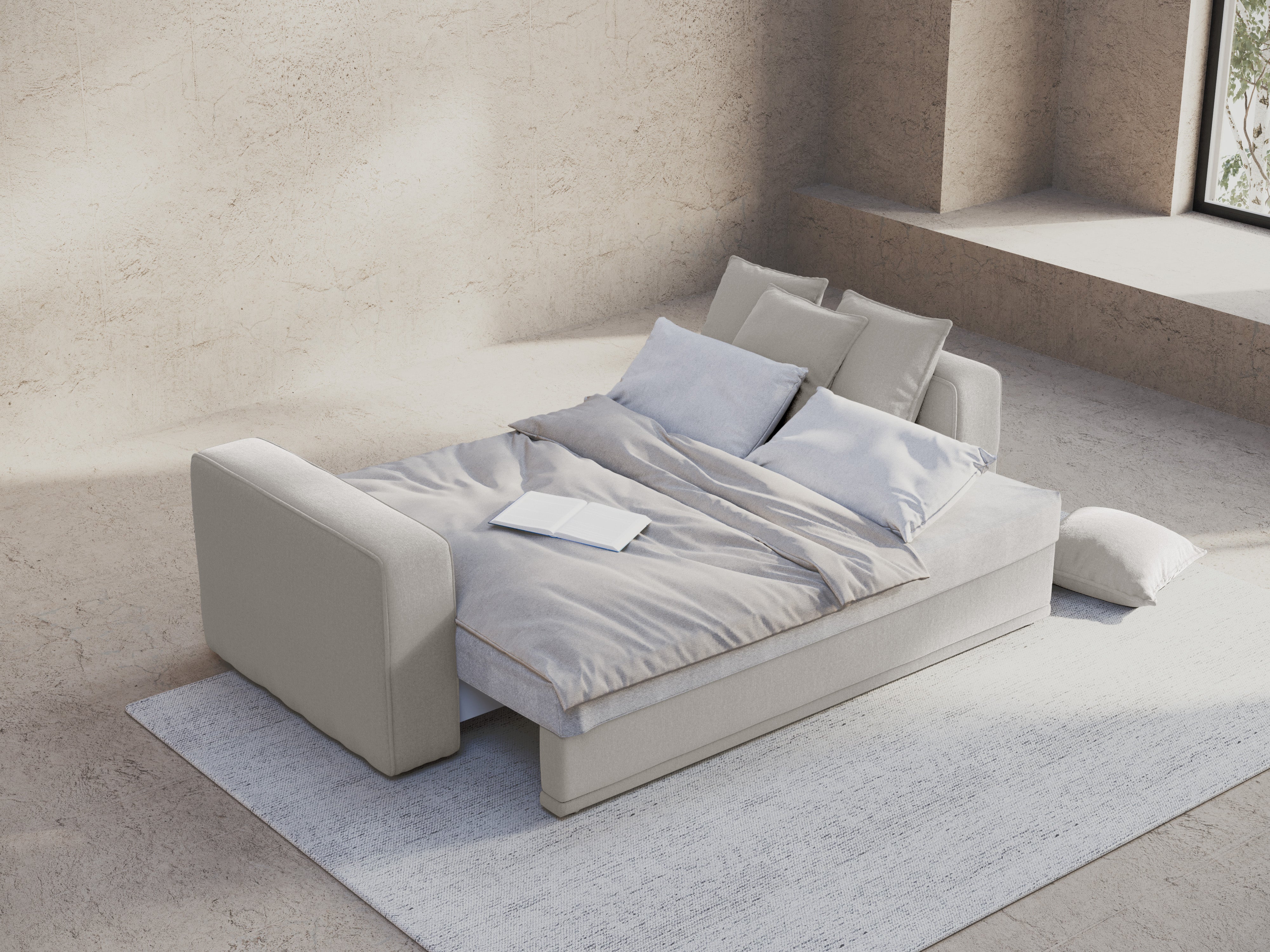 Sofa z funkcją spania RIBES srebrny szenil - Image 4