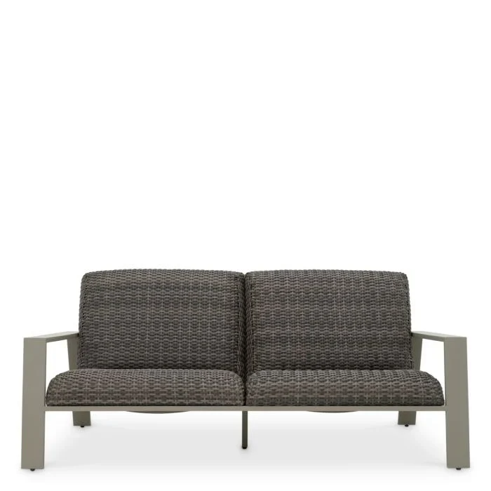 Sofa zewnętrzna BELLE VUE szary rattan - Image 3