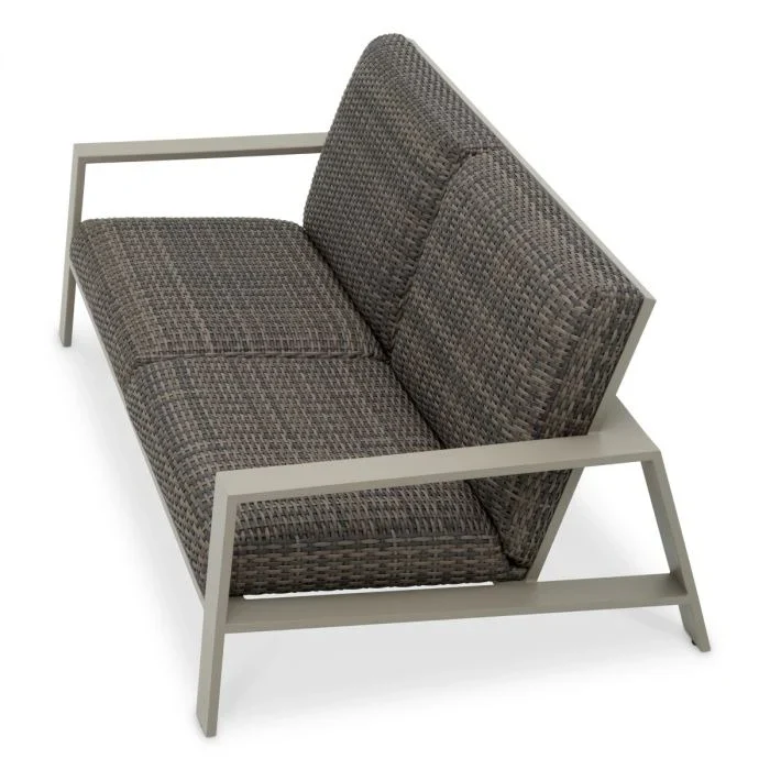 Sofa zewnętrzna BELLE VUE szary rattan - Image 4