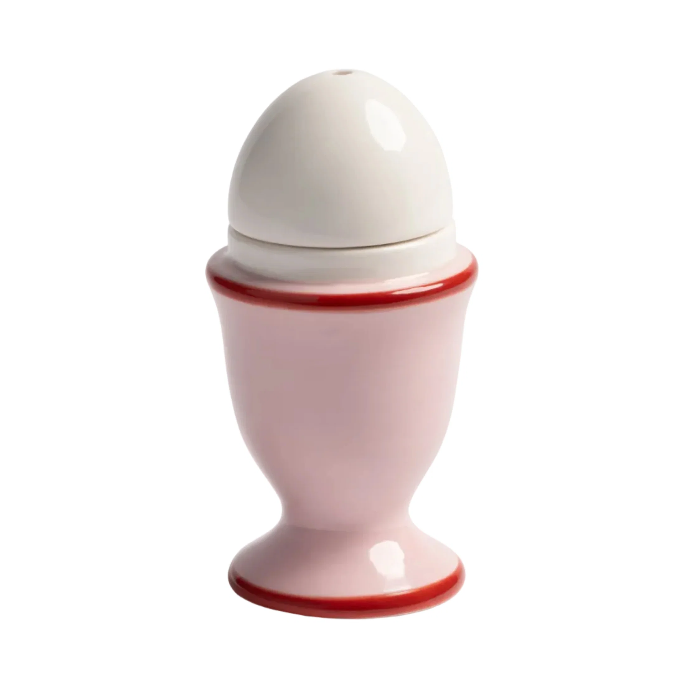 Solniczka i pieprzniczka EGG różowy z czerwonym i białym