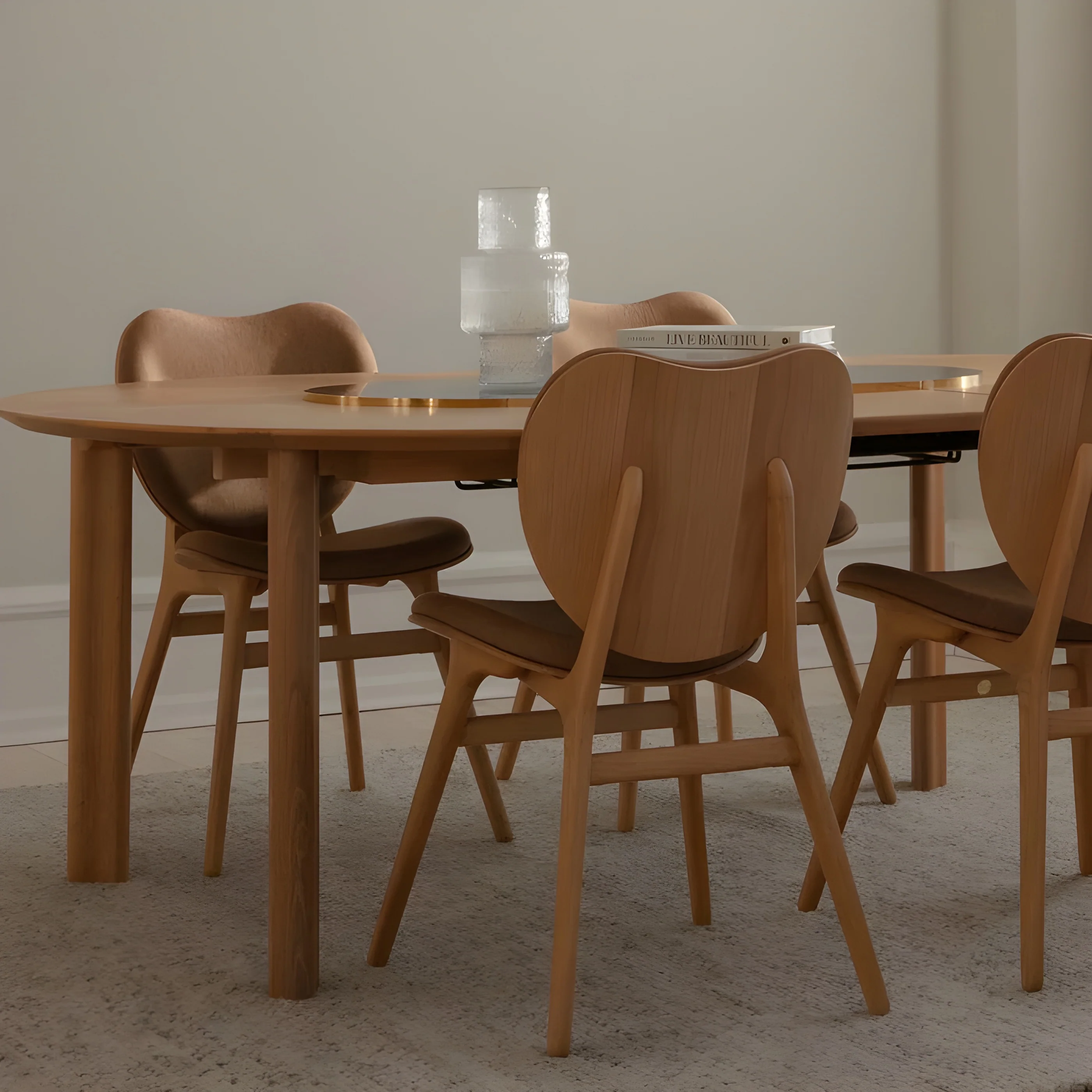 Stół okrągły rozkładany COMFORT CIRCLE dębowy z marmurowym podestem - Image 2